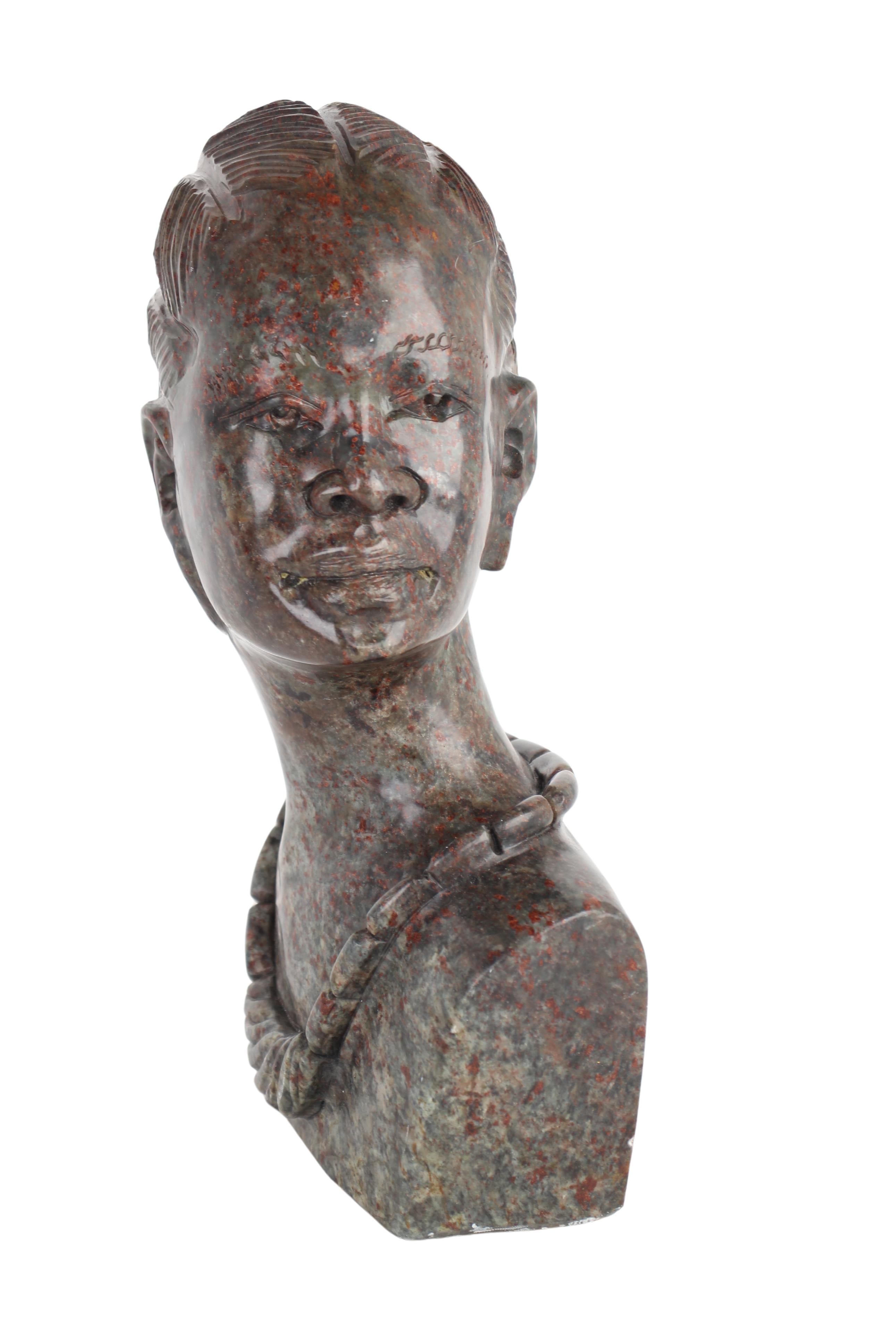 Shona Tribe Fruit Serpentine Bust~11.4" Tall (New 2024) - Shona Stone