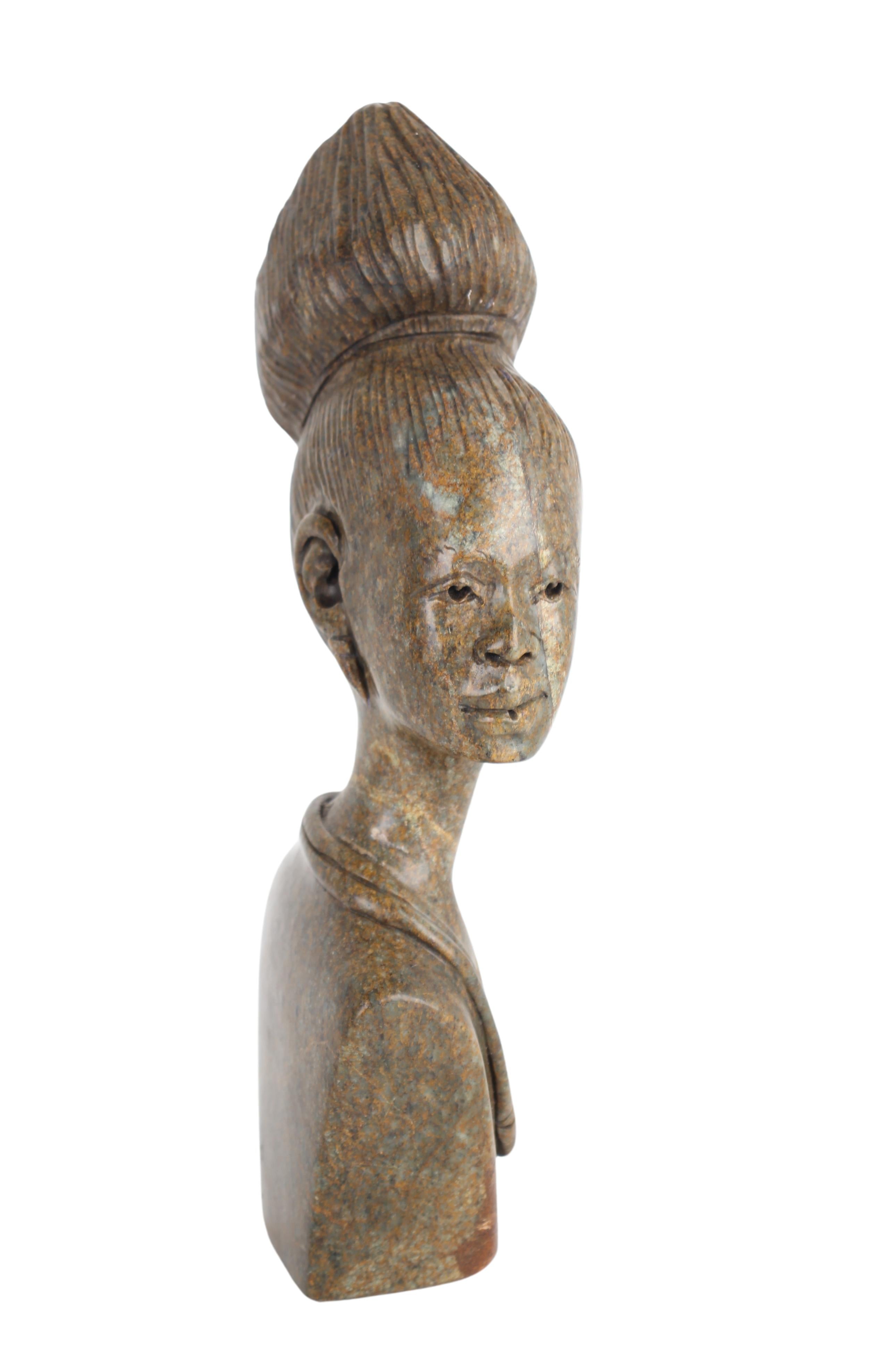 Shona Tribe Fruit Serpentine Bust ~12.6" Tall (New 2024) - Shona Stone