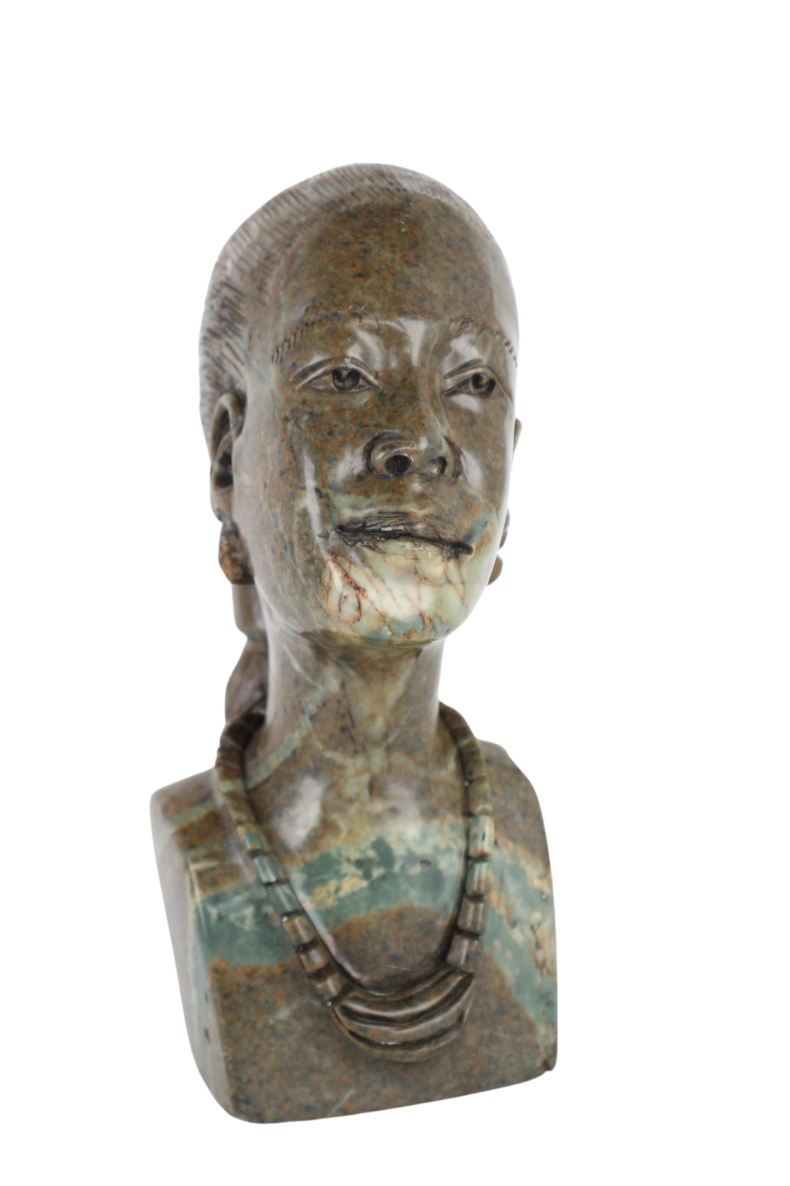 Shona Tribe Fruit Serpentine Bust ~10.2" Tall (New 2024)