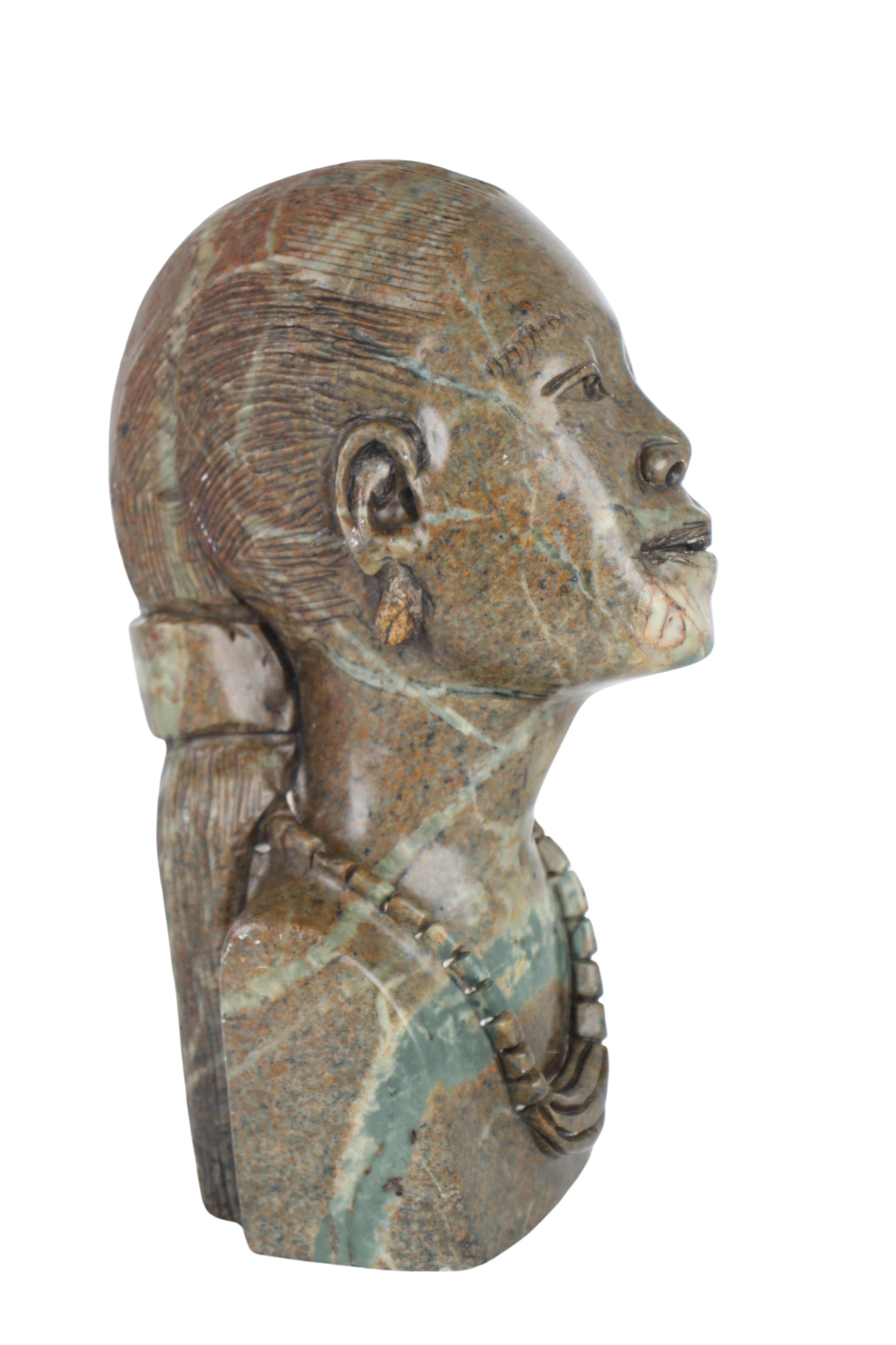 Shona Tribe Fruit Serpentine Bust ~10.2" Tall (New 2024)