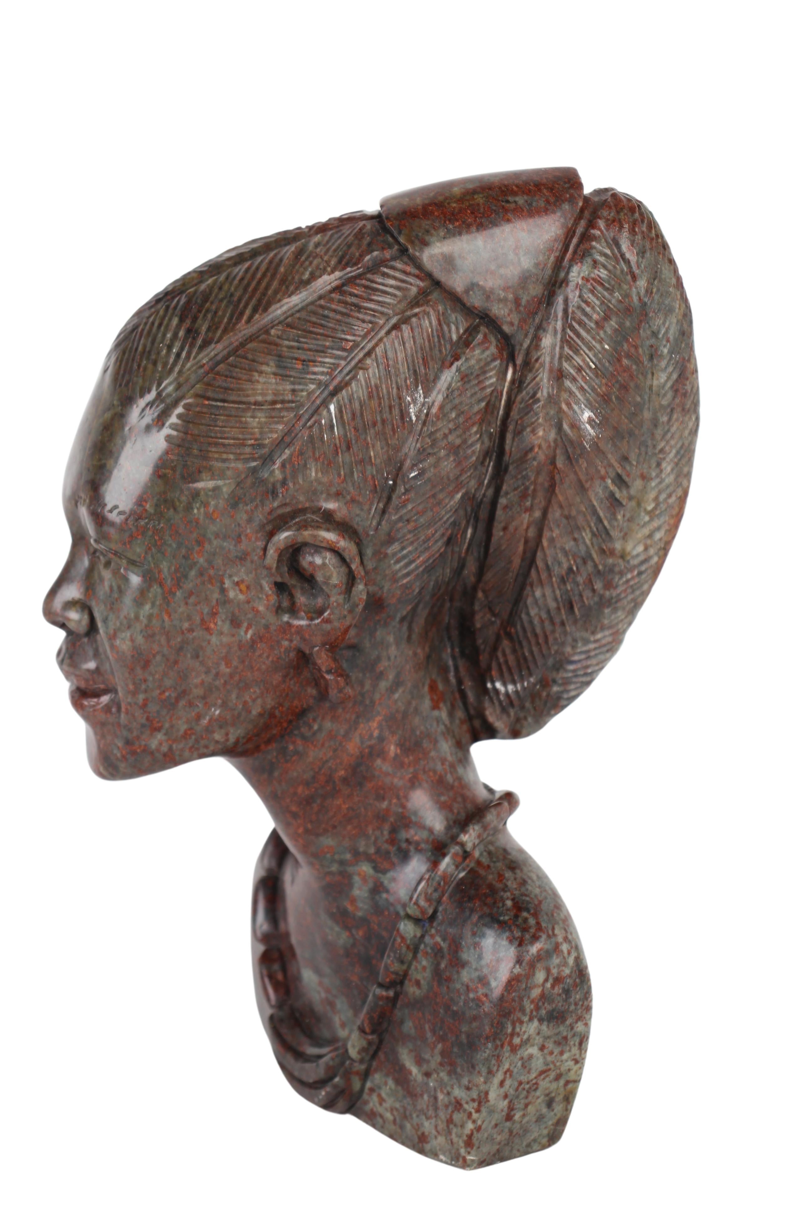 Shona Tribe Fruit Serpentine Bust ~11.8" Tall (New 2024) - Shona Stone