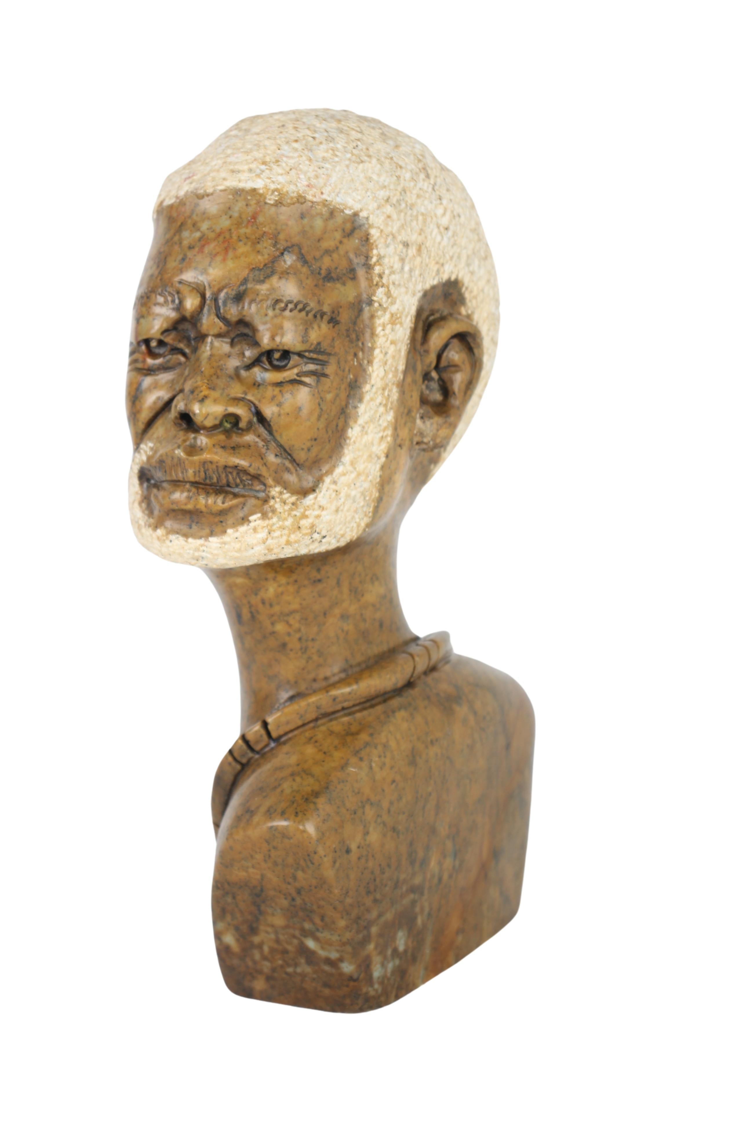 Shona Tribe Fruit Serpentine Bust ~10.2" Tall (New 2024) - Shona Stone