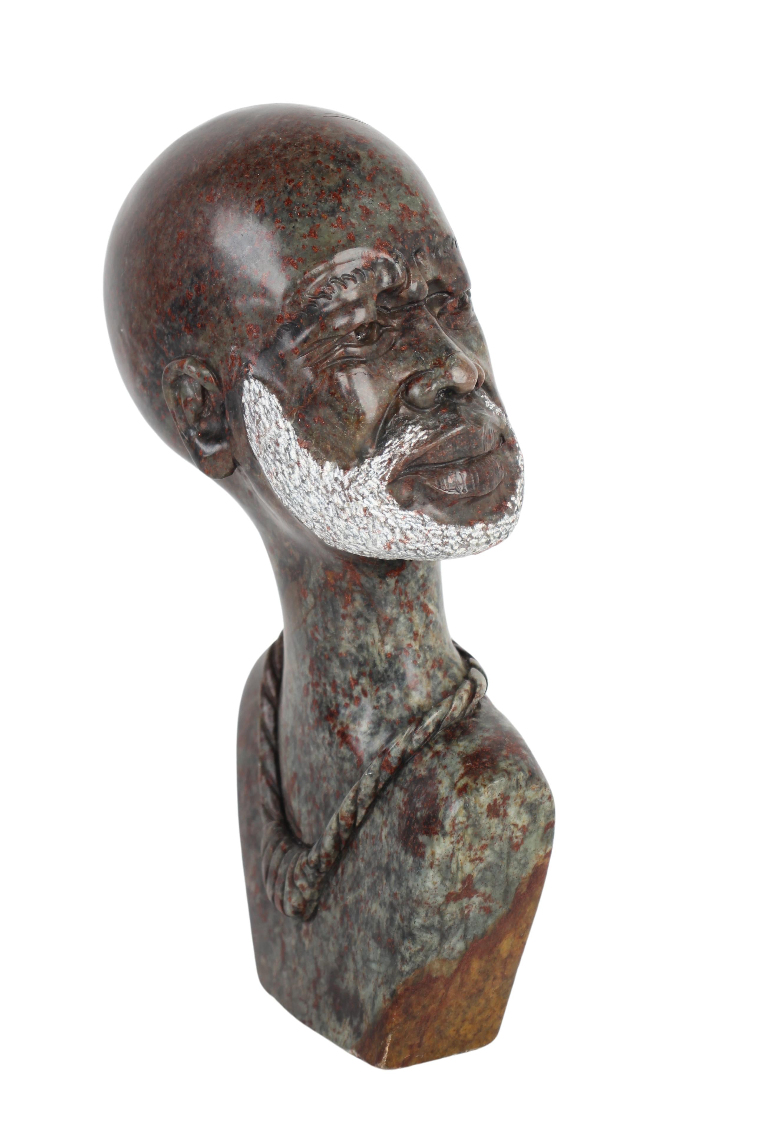 Shona Tribe Fruit Serpentine Stone Bust ~10.6" Tall (New 2024)