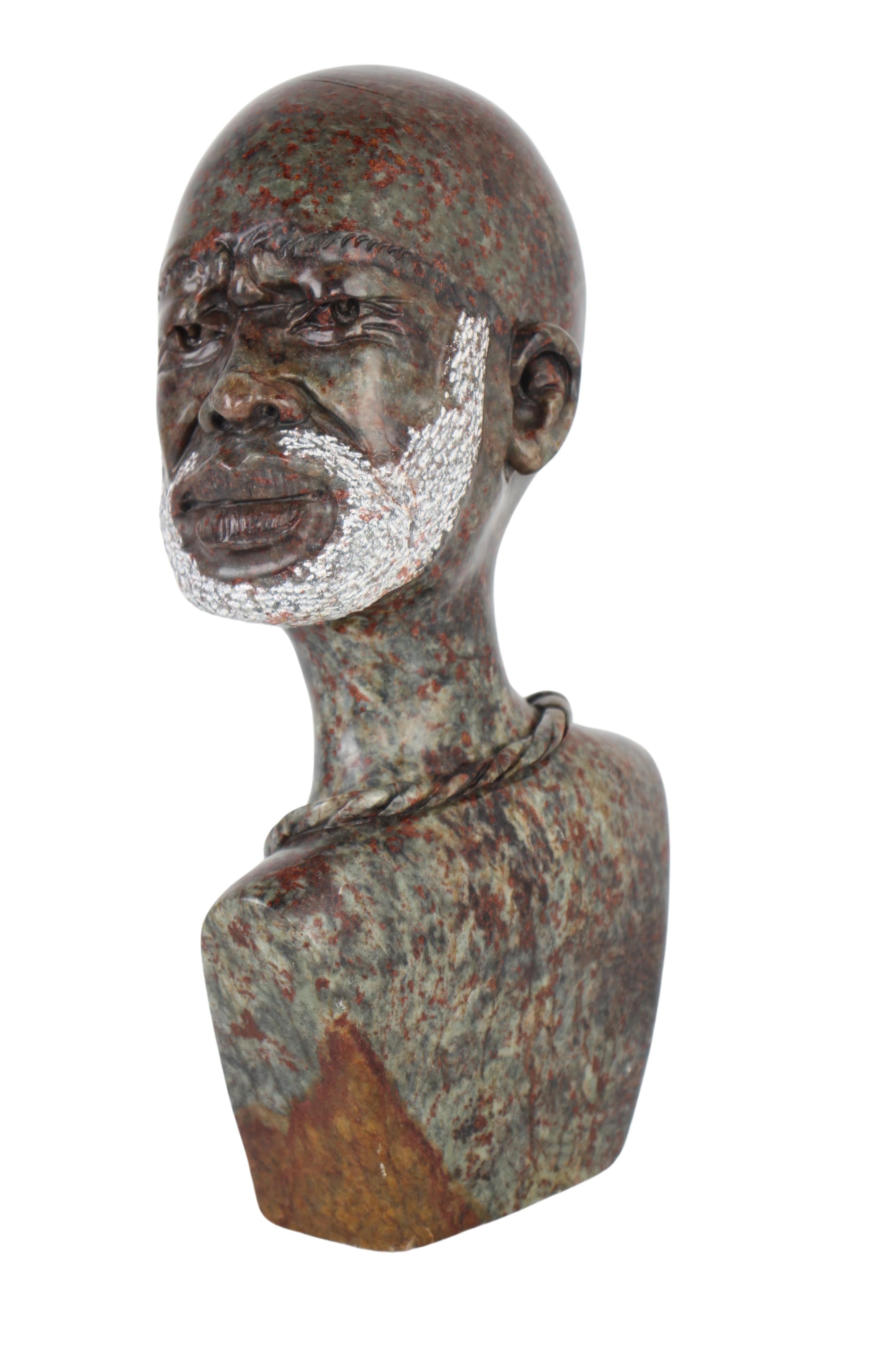Shona Tribe Fruit Serpentine Stone Bust ~10.6" Tall (New 2024)