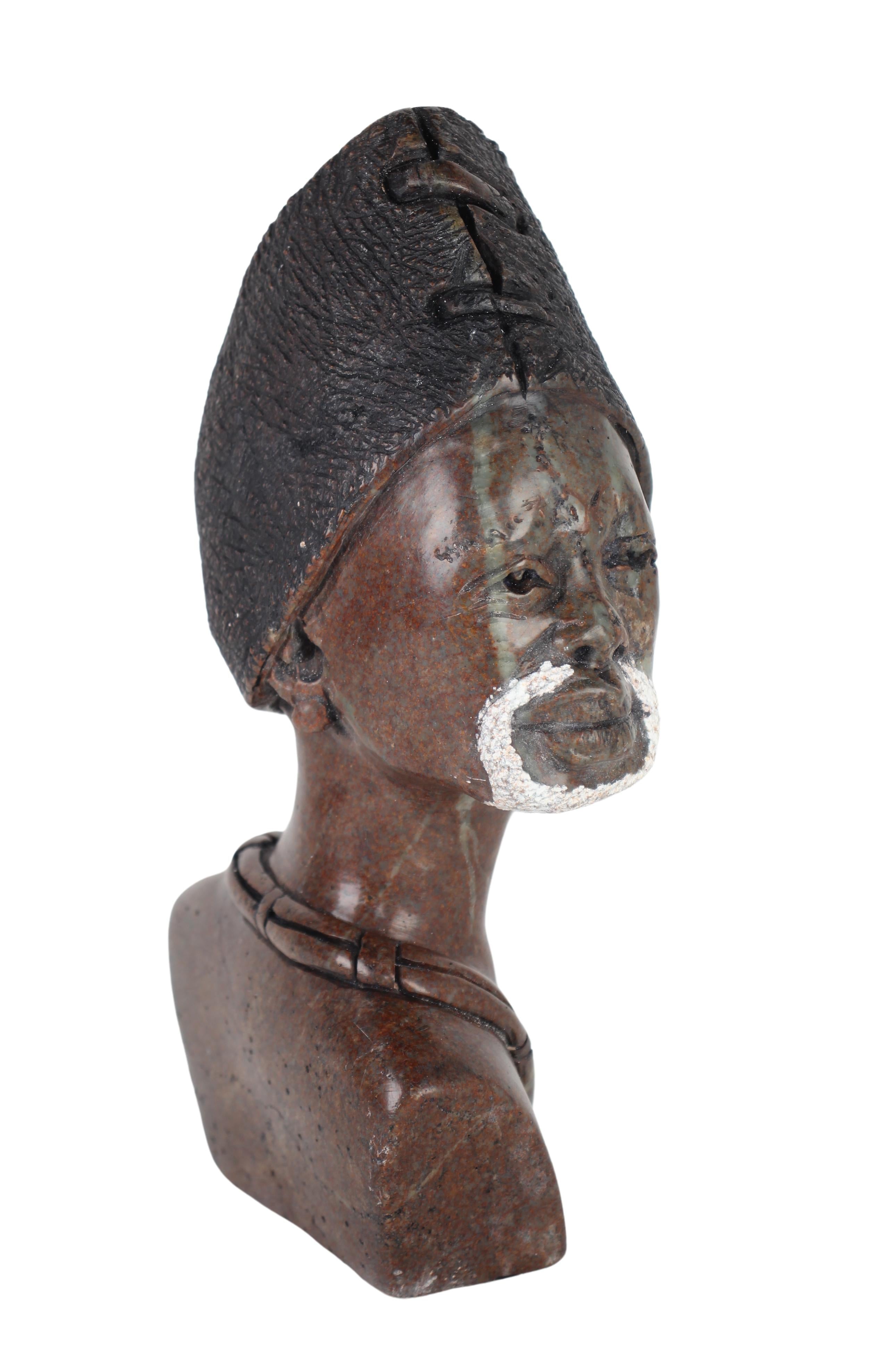 Shona Tribe Fruit Serpentine Stone Bust ~11" Tall (New 2024)