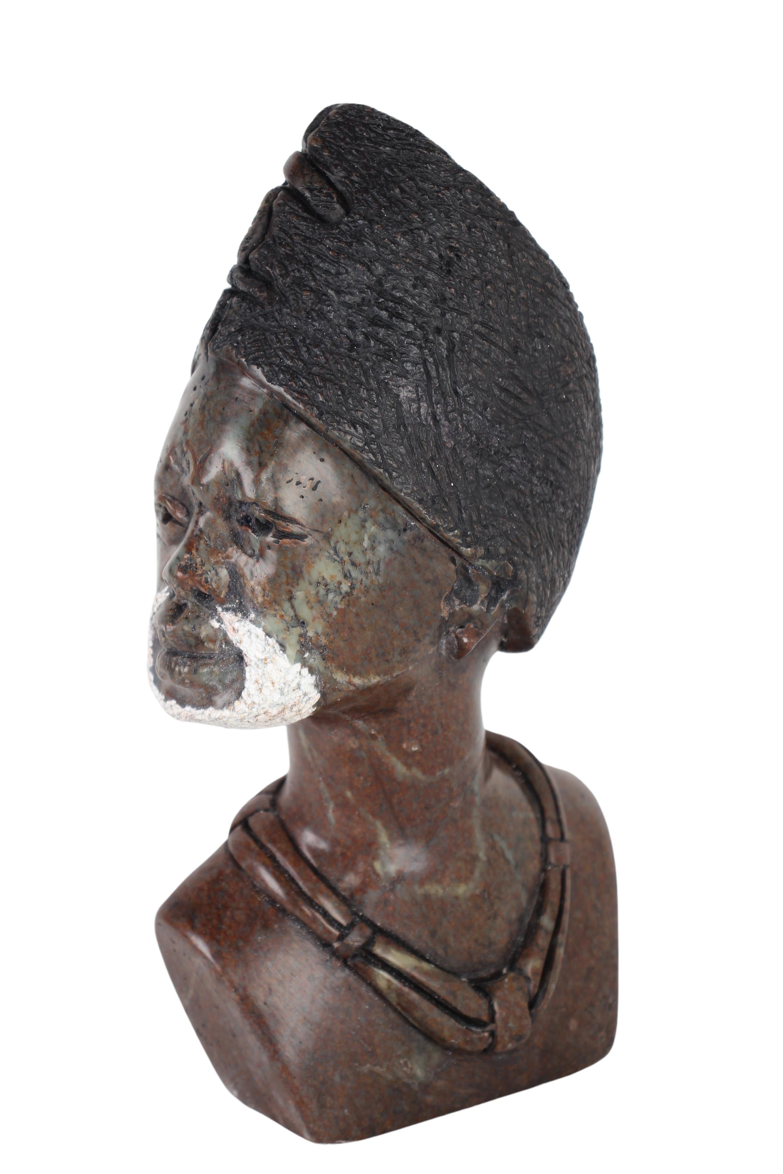 Shona Tribe Fruit Serpentine Stone Bust ~11" Tall (New 2024)