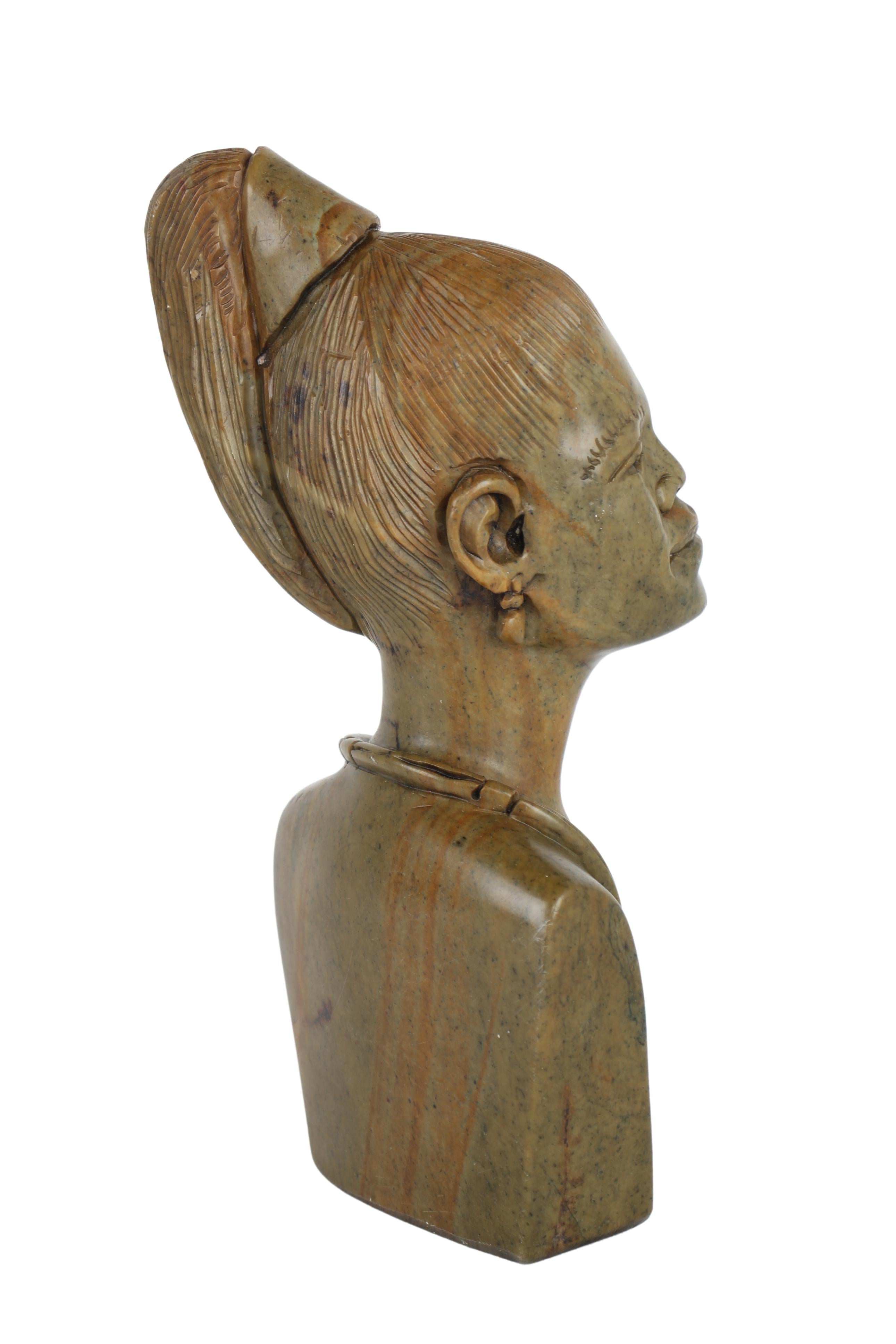 Shona Tribe Fruit Serpentine Bust ~12.2" Tall (New 2024) - Shona Stone