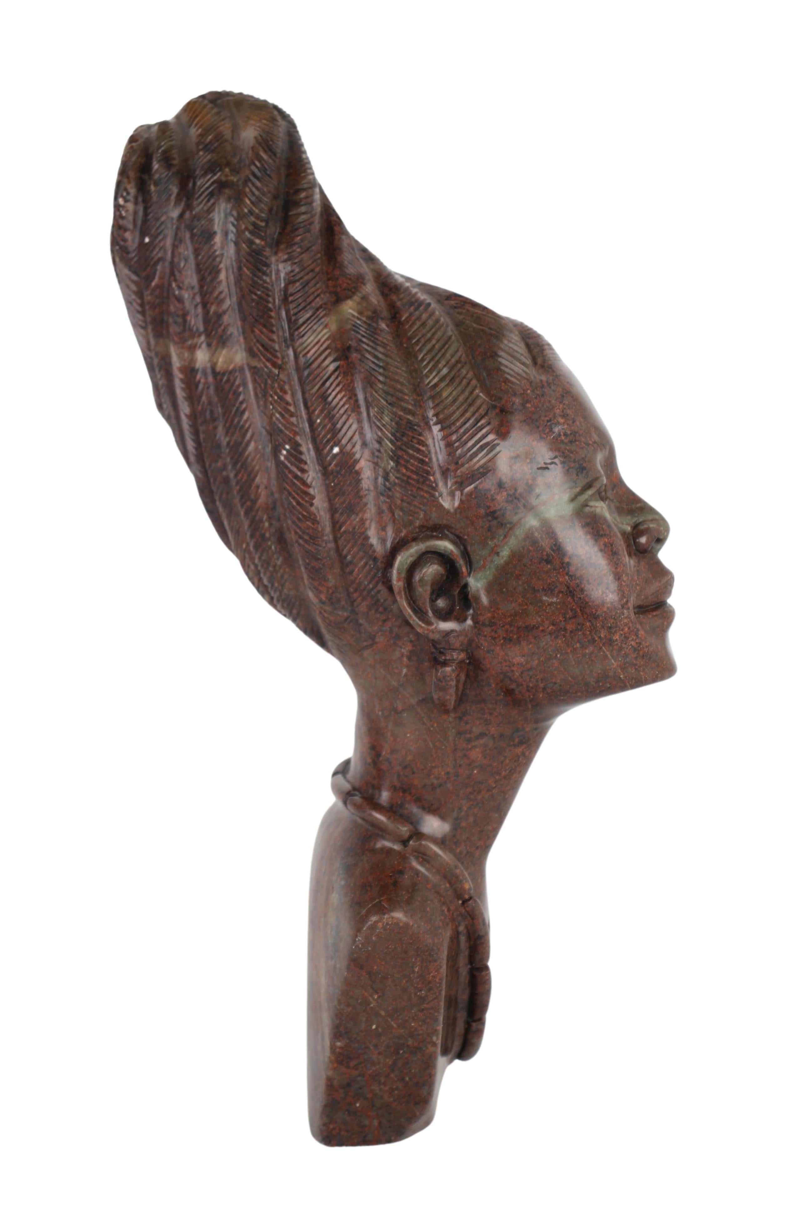 Shona Tribe Fruit Serpentine Bust ~15" Tall (New 2024) - Shona Stone