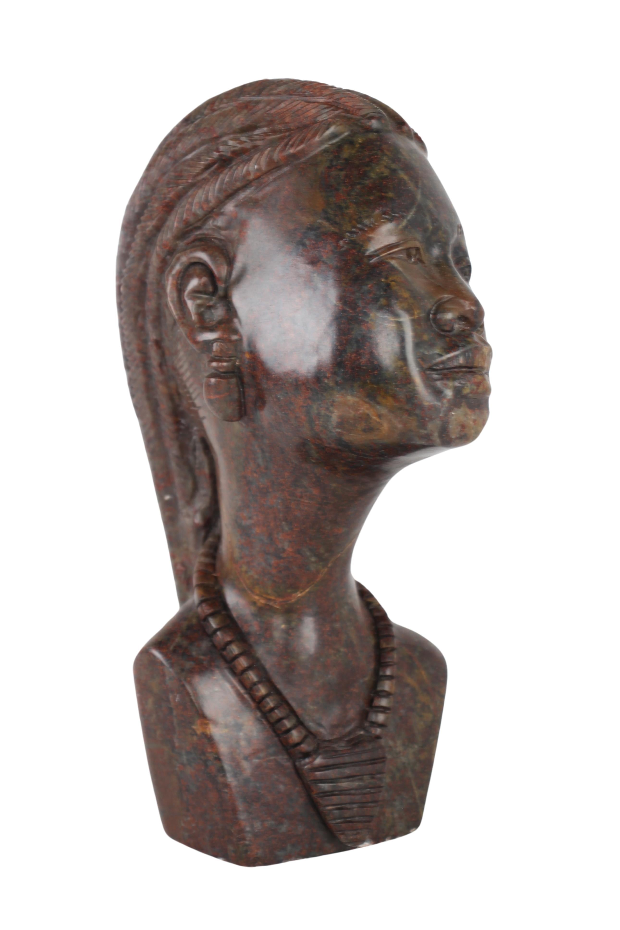 Shona Tribe Fruit Serpentine Bust ~10.2" Tall (New 2024)