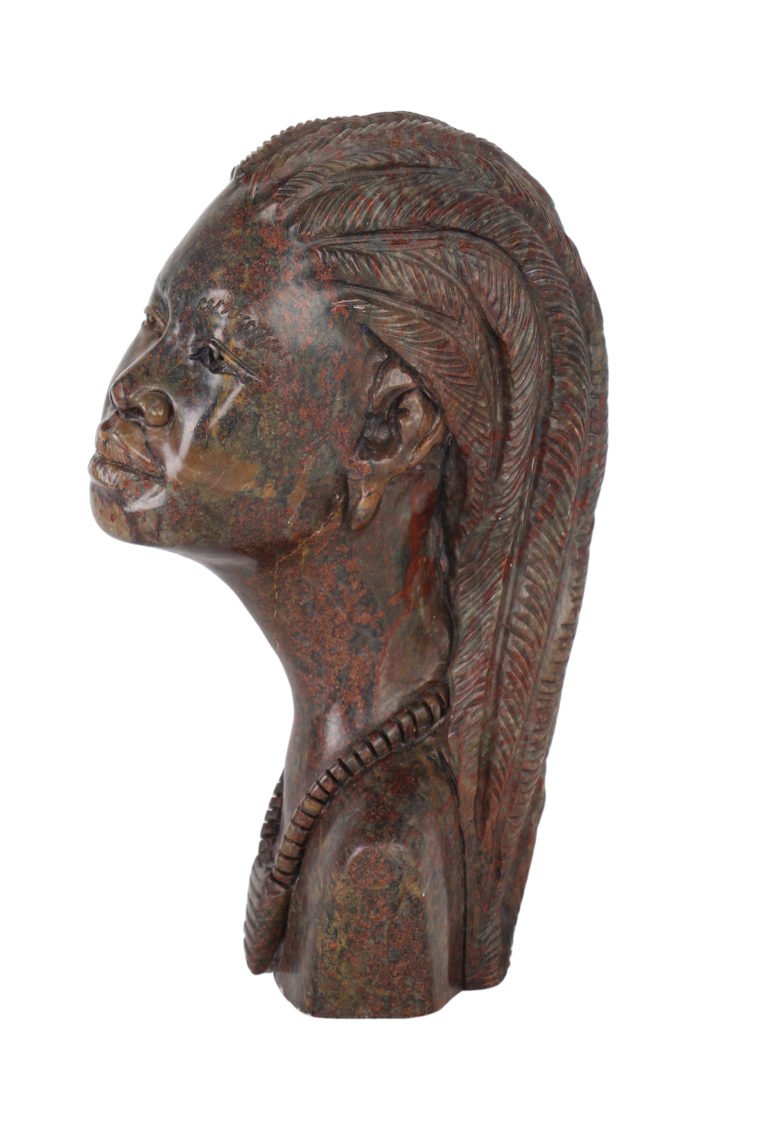 Shona Tribe Fruit Serpentine Bust ~10.2" Tall (New 2024)