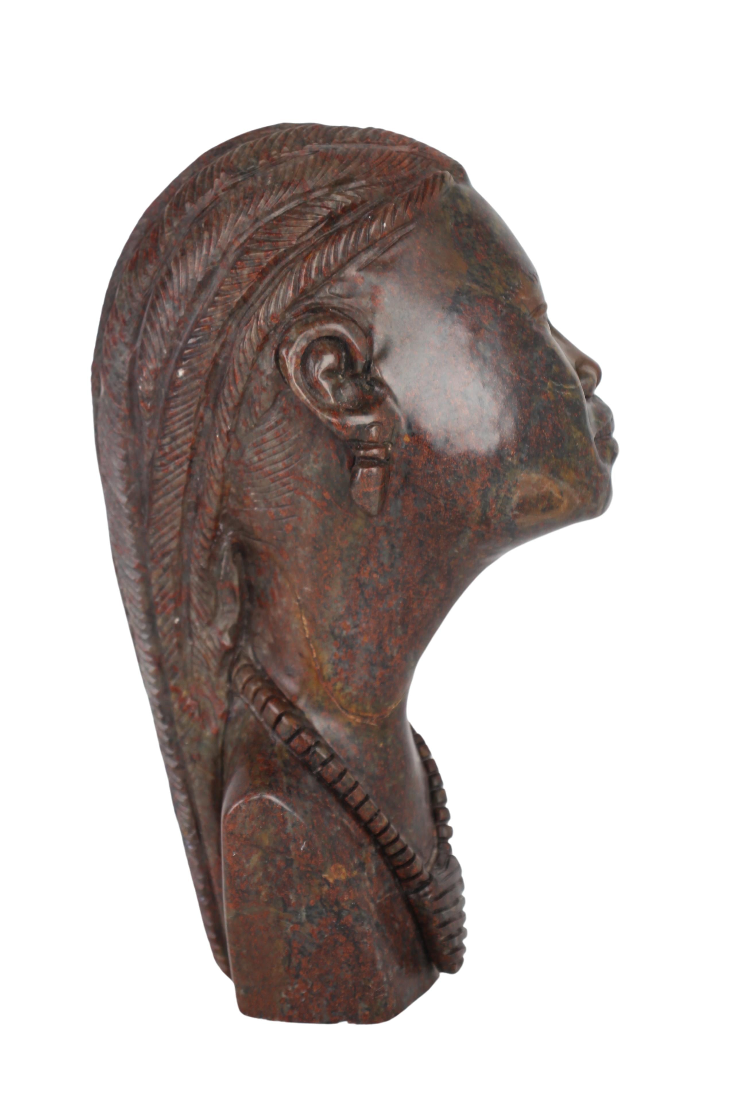 Shona Tribe Fruit Serpentine Bust ~10.2" Tall (New 2024) - Shona Stone