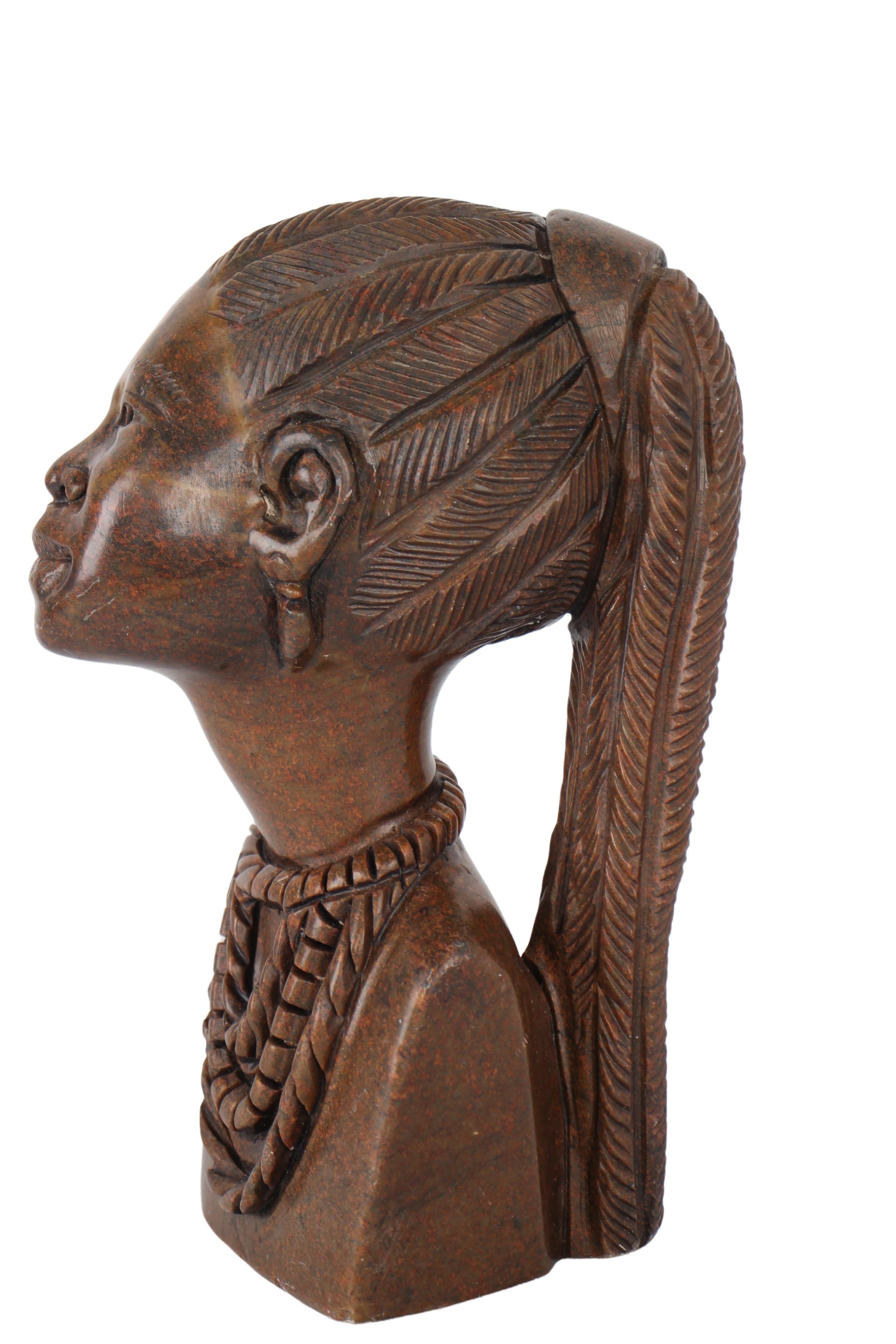 Shona Tribe Fruit Serpentine Bust ~9.1" Tall (New 2024) - Shona Stone