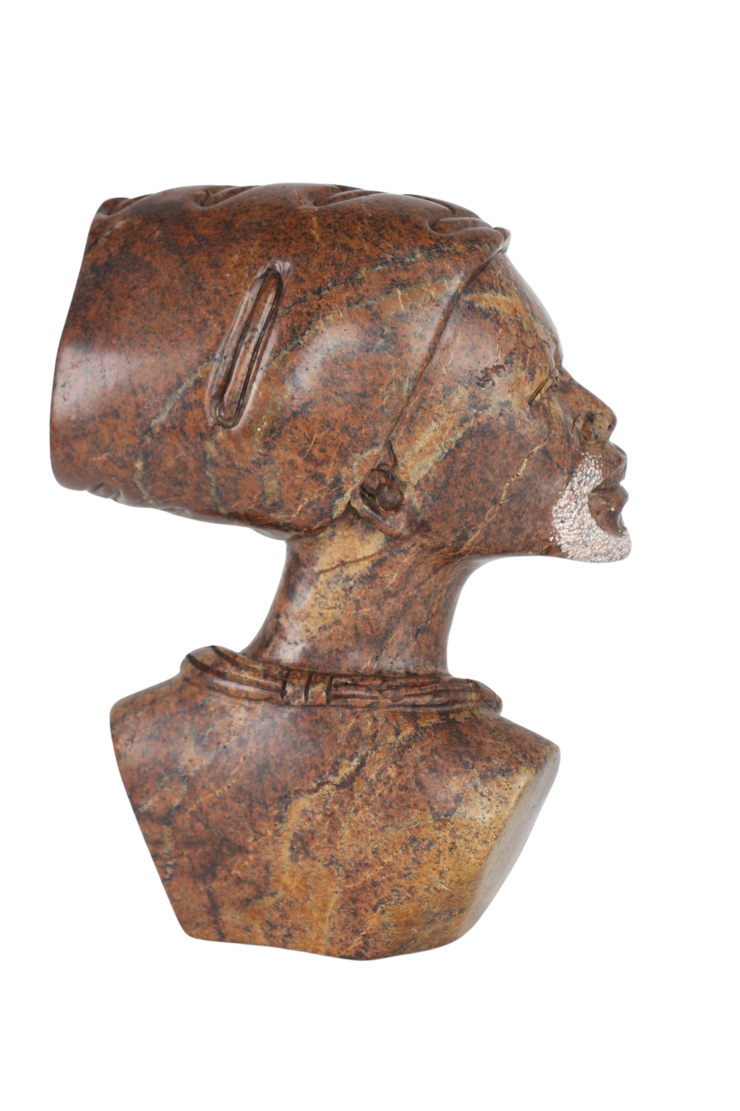 Shona Tribe Fruit Serpentine Stone Bust ~11" Tall (New 2024)