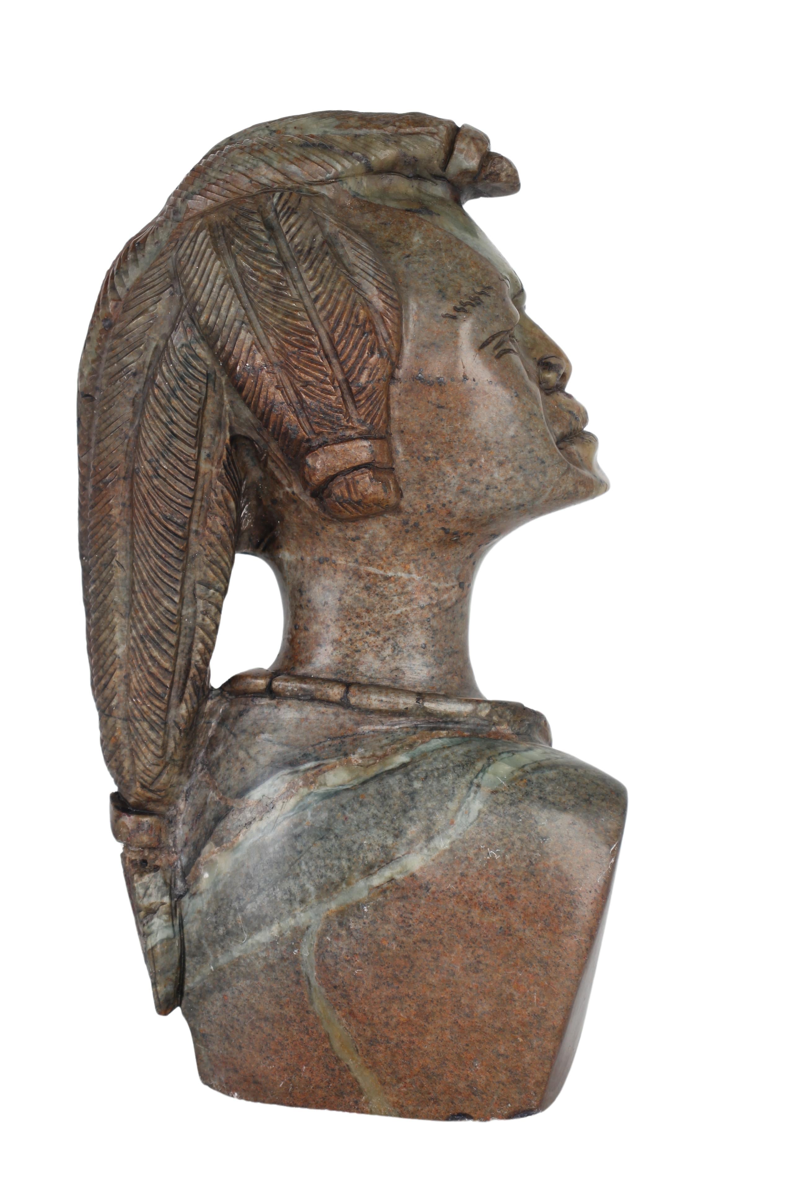 Shona Tribe Fruit Serpentine Bust ~12.6" Tall (New 2024) - Shona Stone