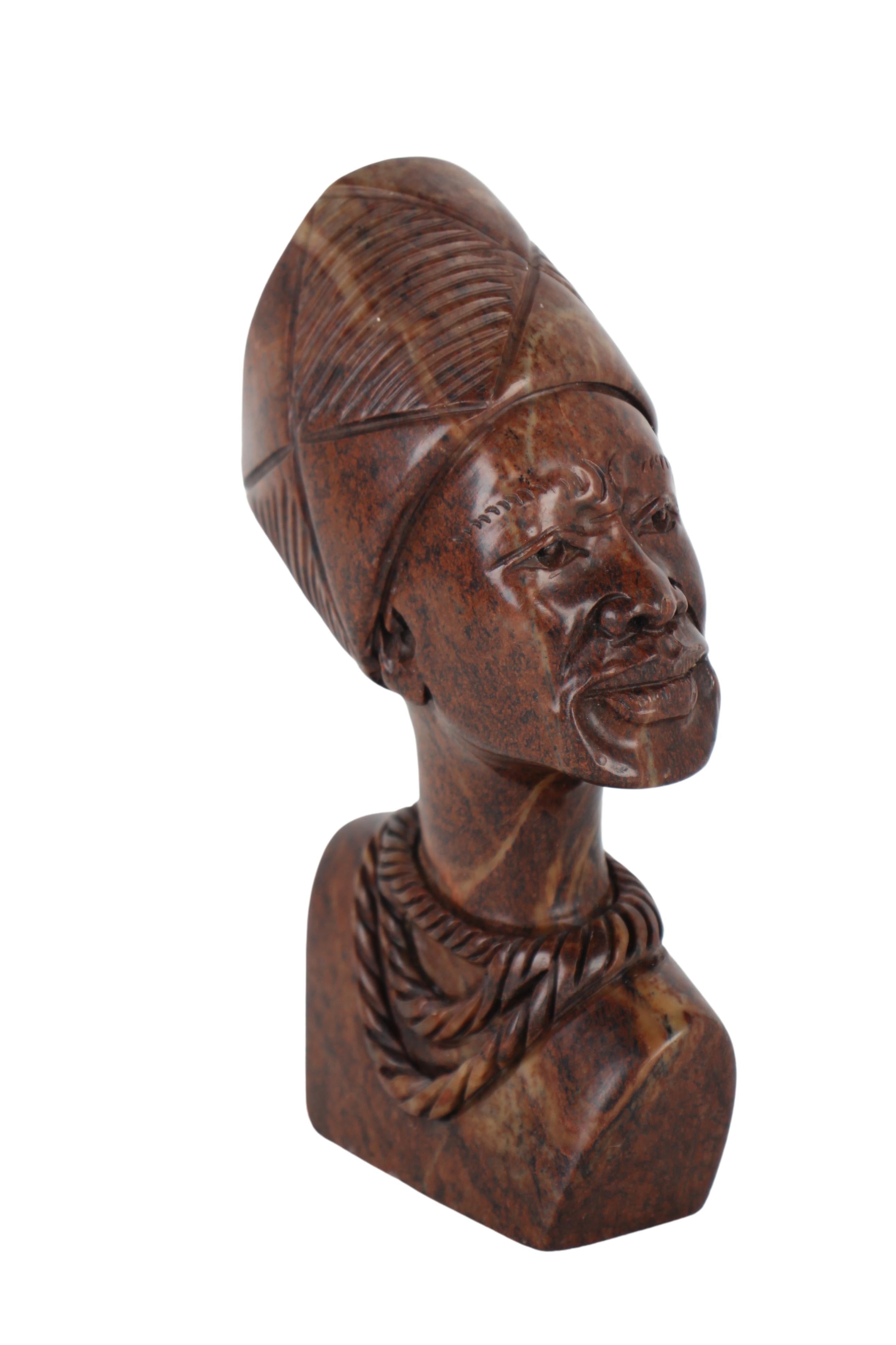 Shona Tribe Fruit Serpentine Bust ~9.1" Tall (New 2024) - Shona Stone