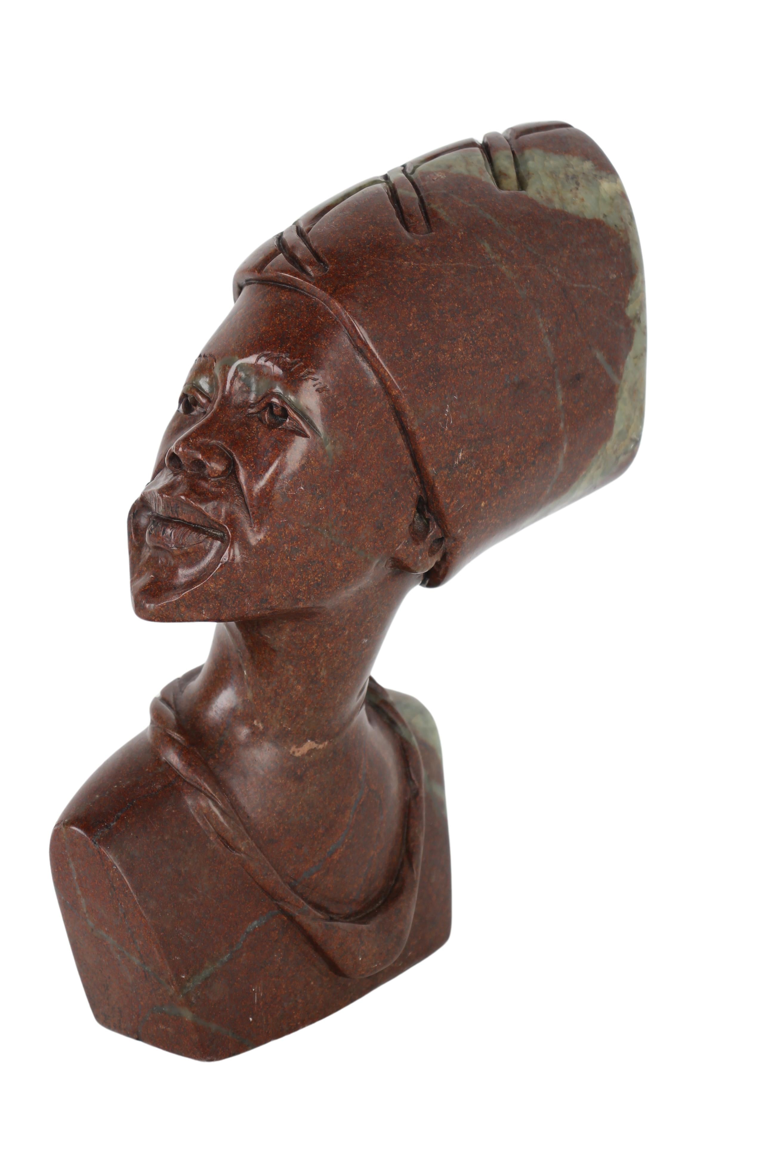 Shona Tribe Fruit Serpentine Bust ~11.4" Tall (New 2024) - Shona Stone