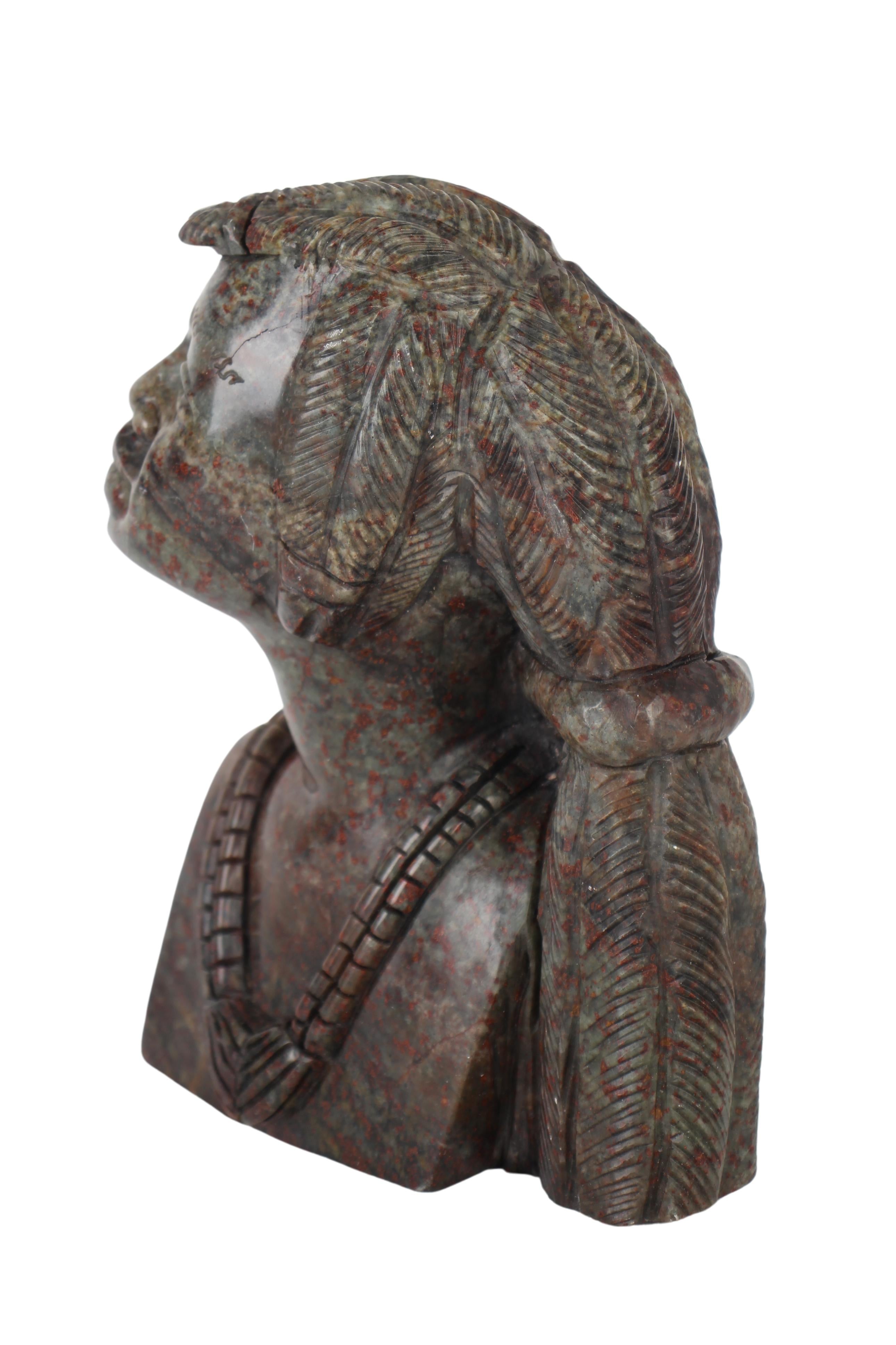 Shona Tribe Fruit Serpentine Bust ~9.1" Tall (New 2024) - Shona Stone