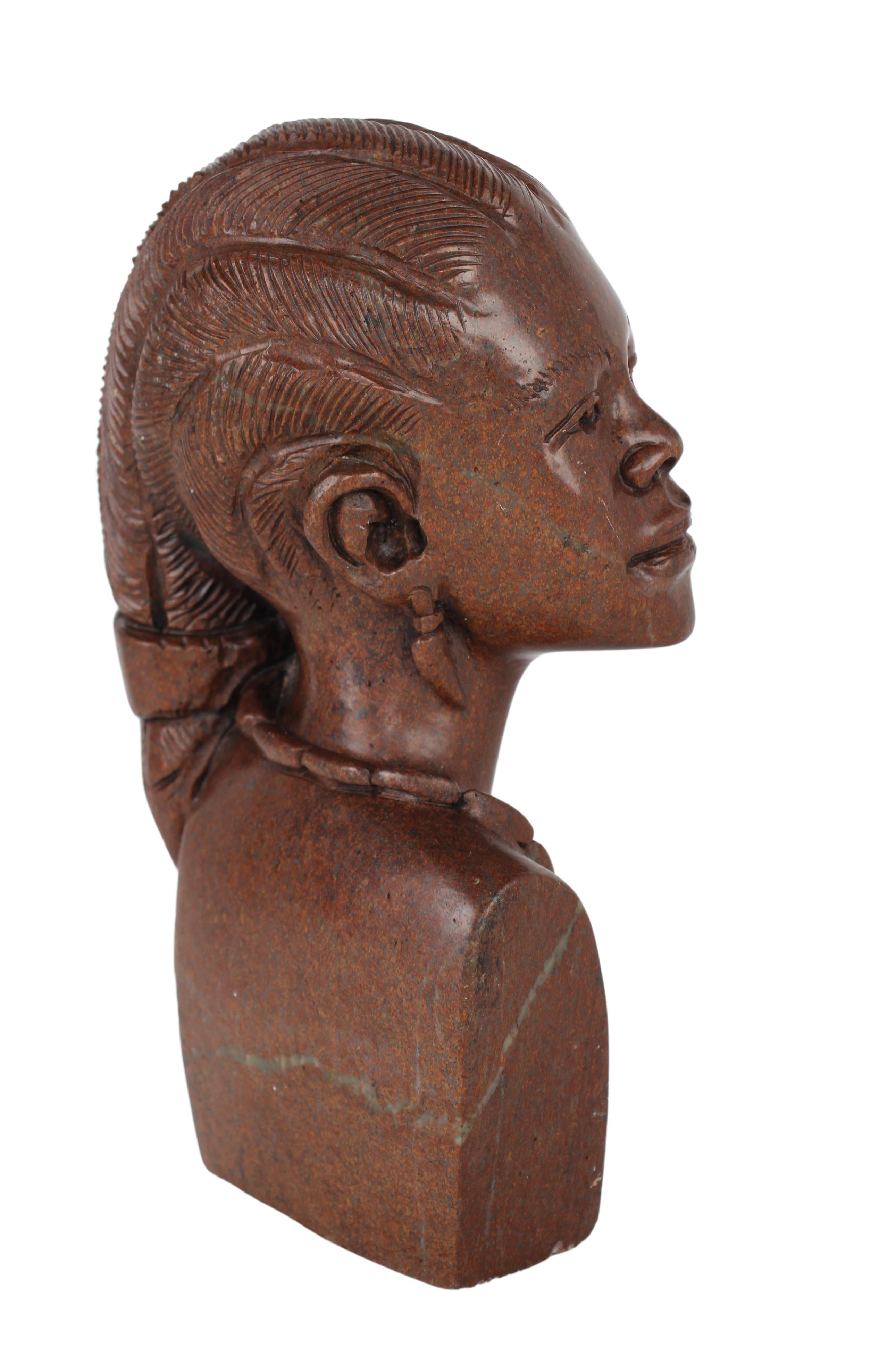 Shona Tribe Fruit Serpentine Bust ~12.6" Tall (New 2024)