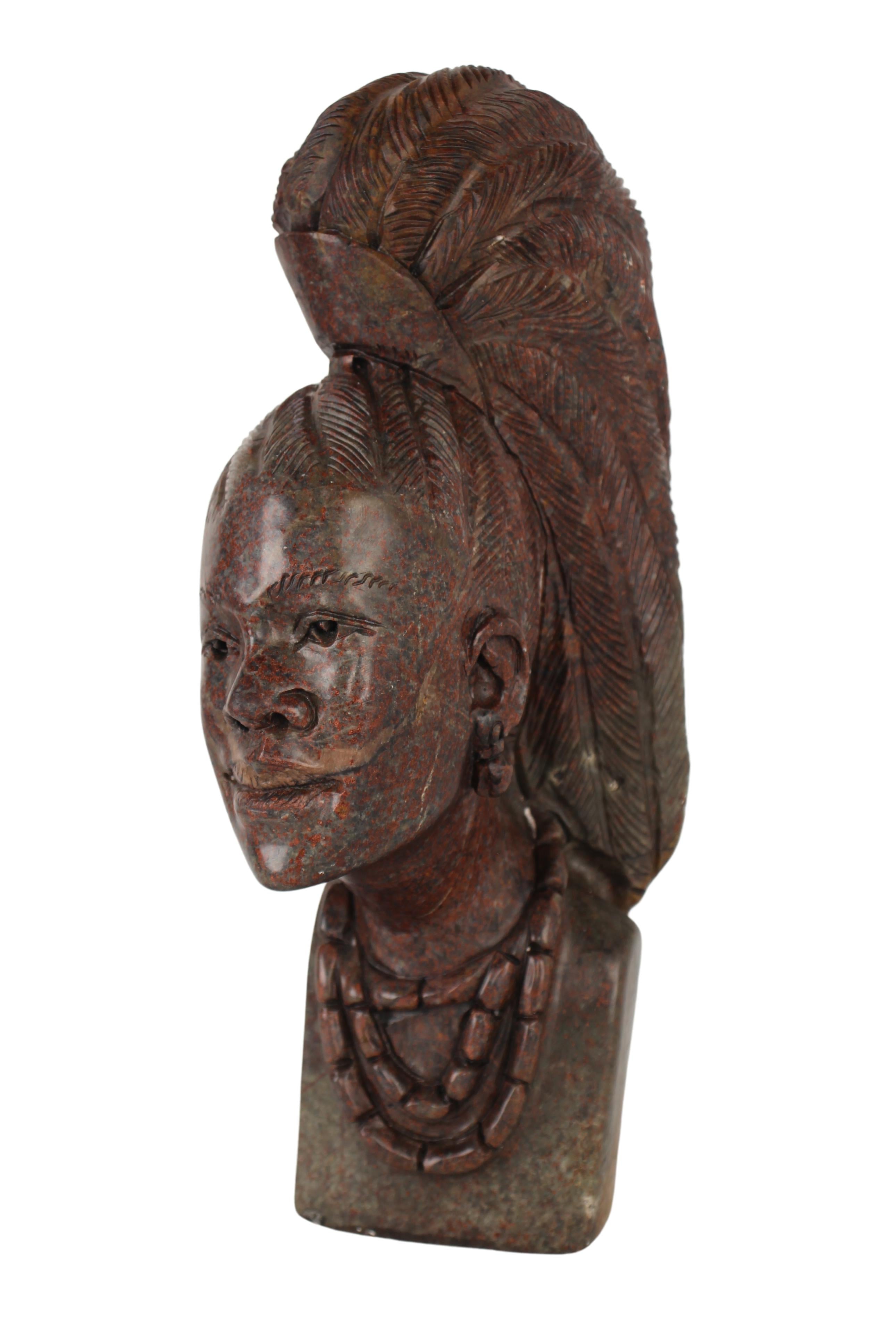 Shona Tribe Fruit Serpentine Bust ~13.2" Tall (New 2024) - Shona Stone