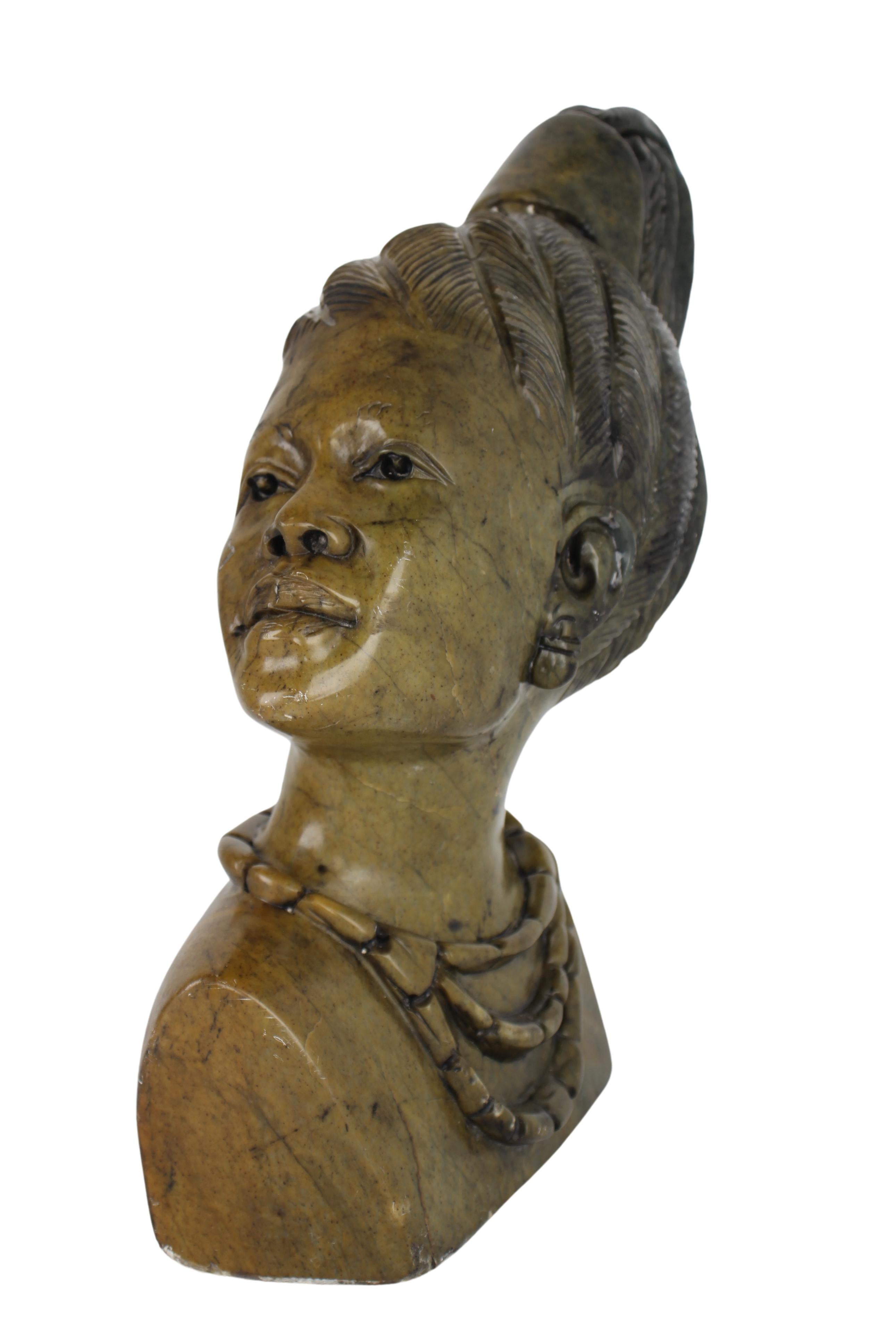 Shona Tribe Fruit Serpentine Bust ~13.8" Tall (New 2024) - Shona Stone