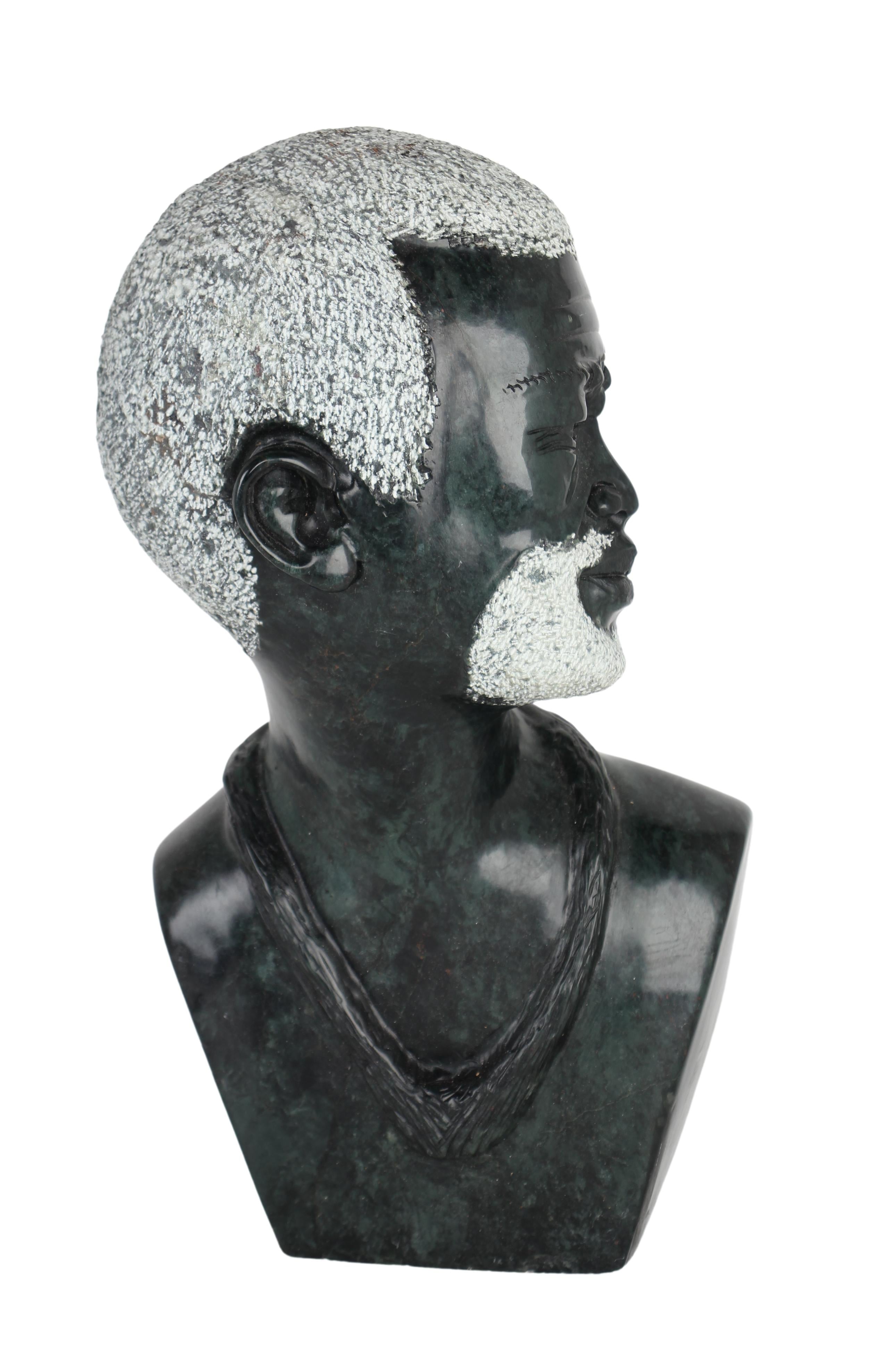 Shona Tribe Fruit Serpentine Stone Bust ~18.1" Tall (New 2024) - Shona Stone