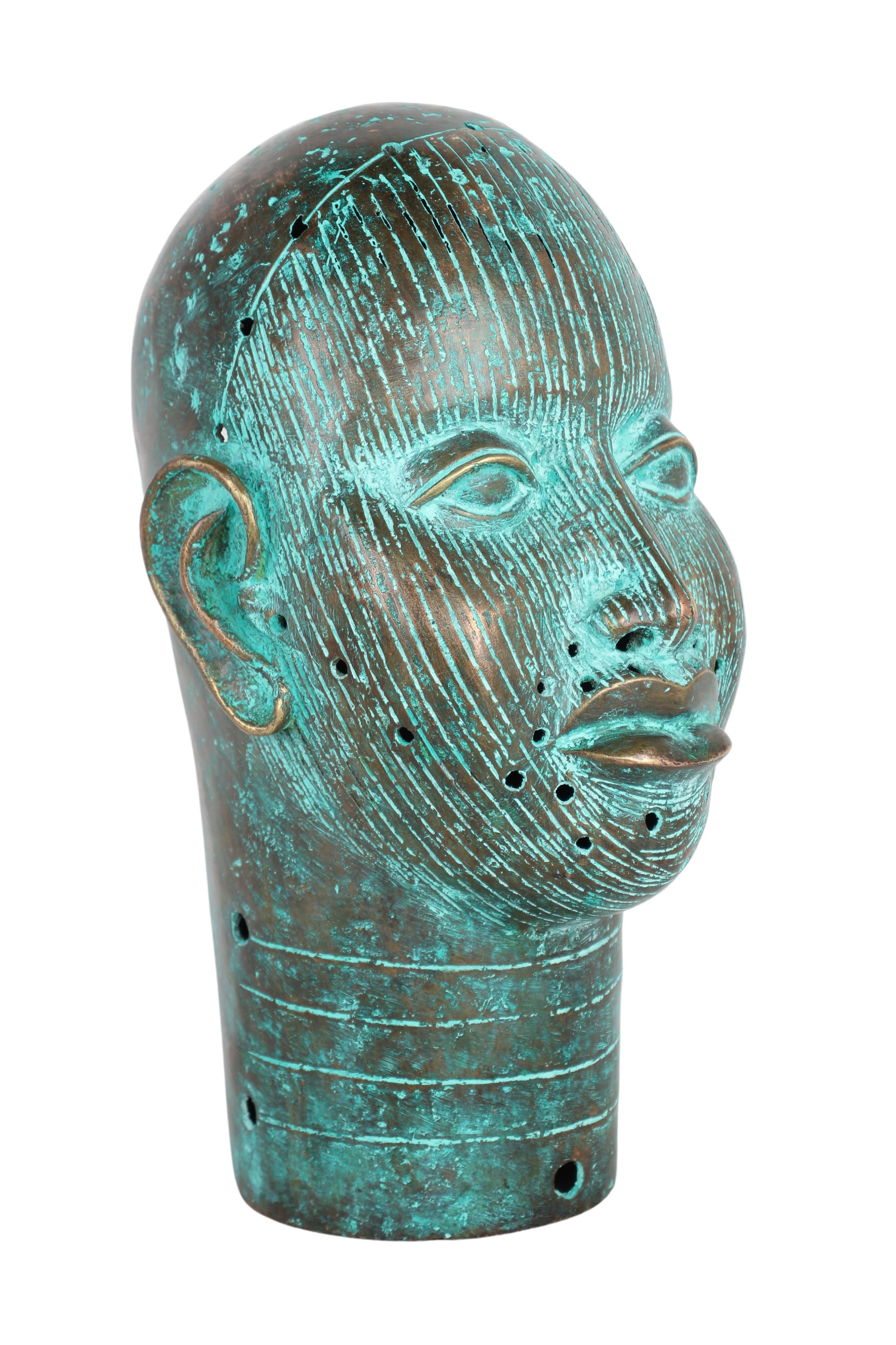 Yoruba Tribe Ife Bronze Head Sculpture ~15" Tall (New 2024)