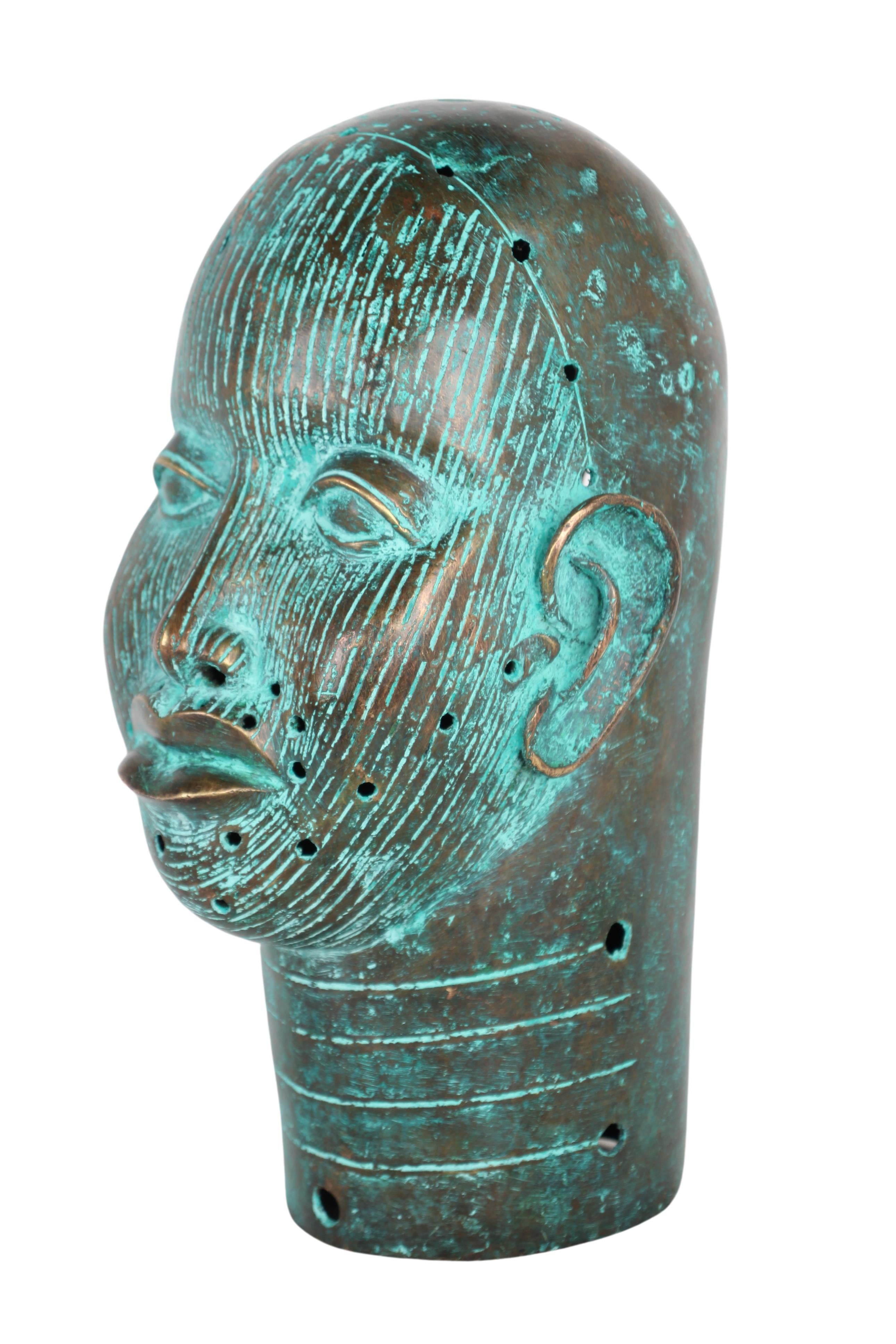 Yoruba Tribe Ife Bronze Head Sculpture ~15" Tall (New 2024) - West African Artifacts