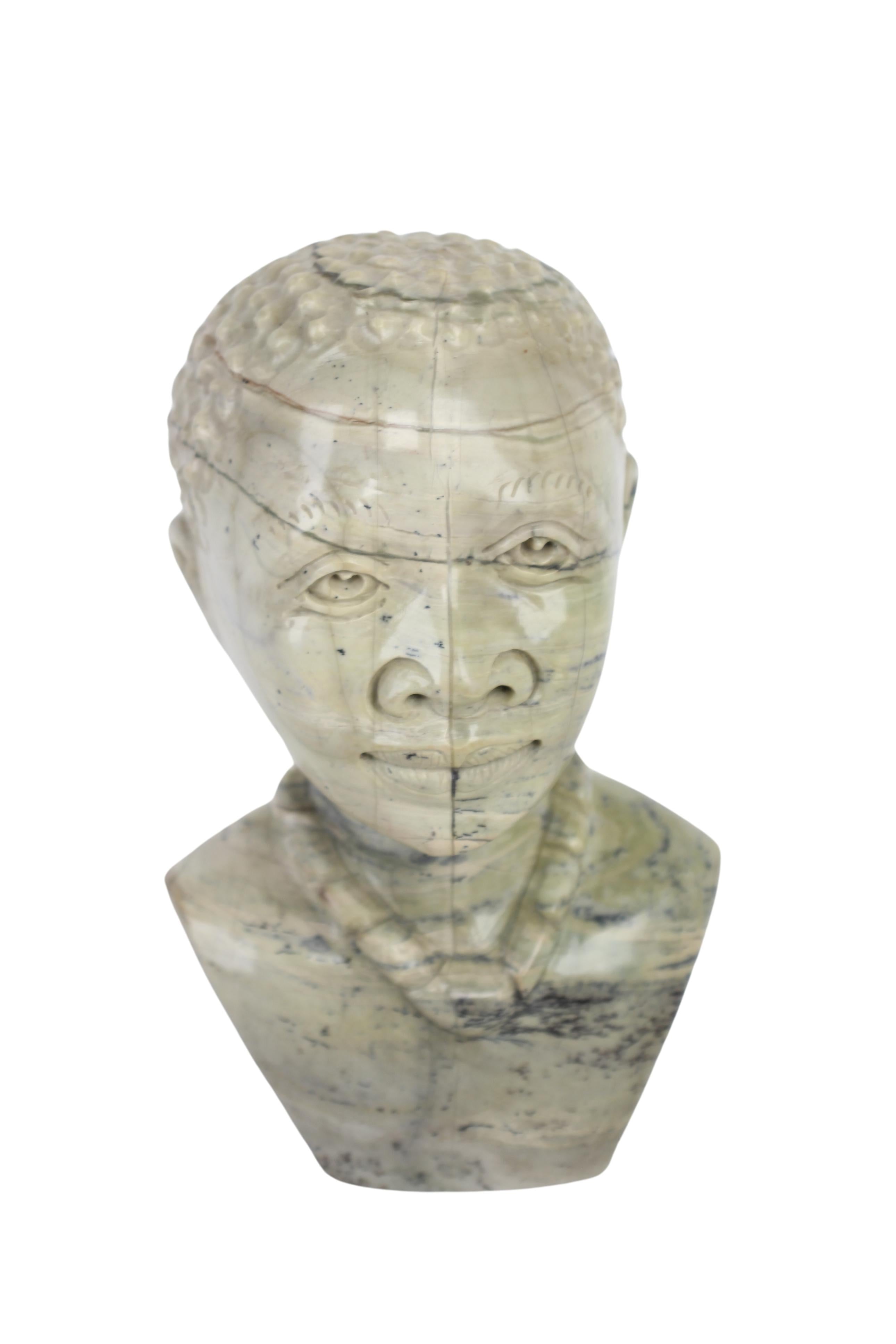 Shona Tribe Butter Jade Bust ~7.3" Tall (New 2024)