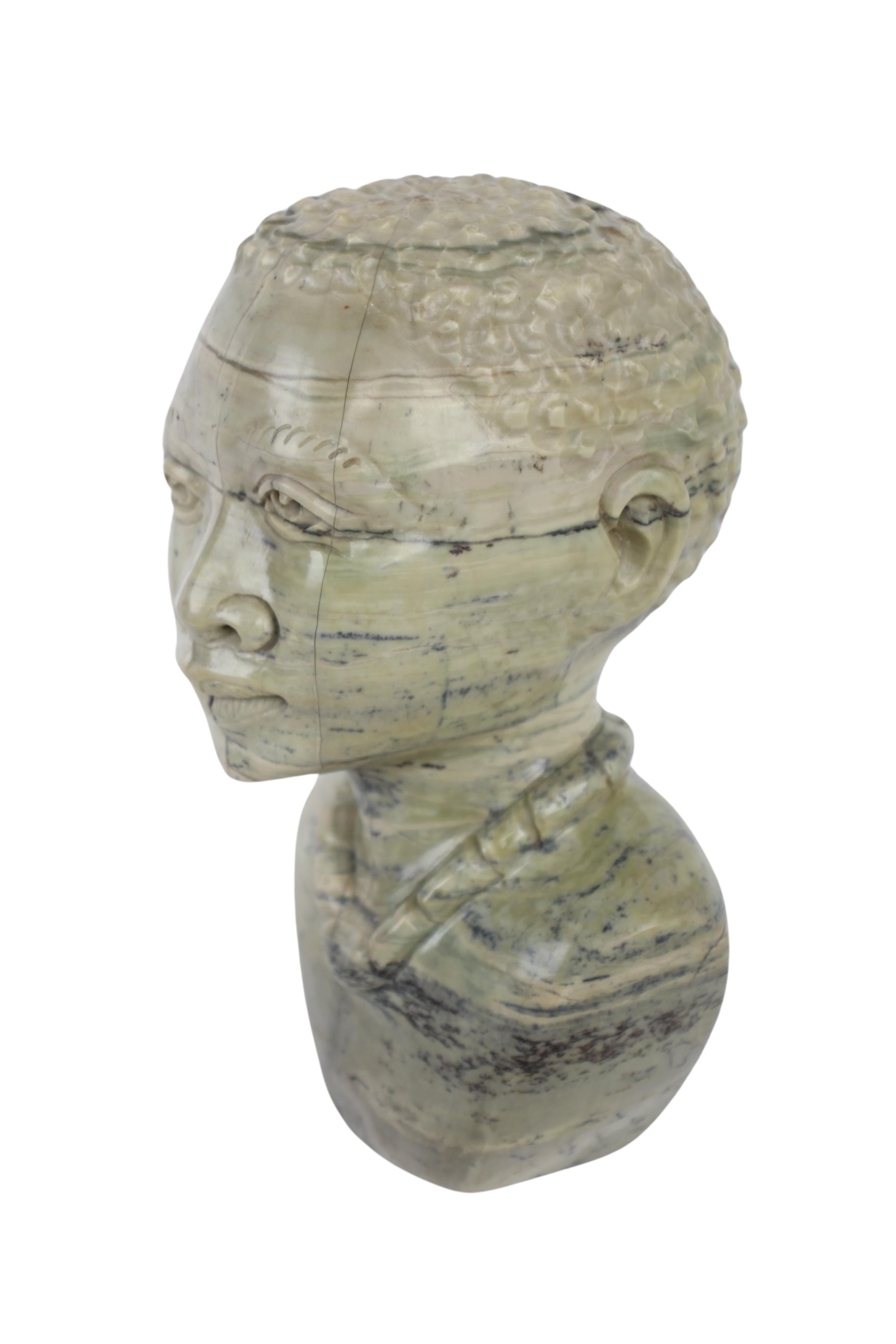 Shona Tribe Butter Jade Bust ~7.3" Tall (New 2024)