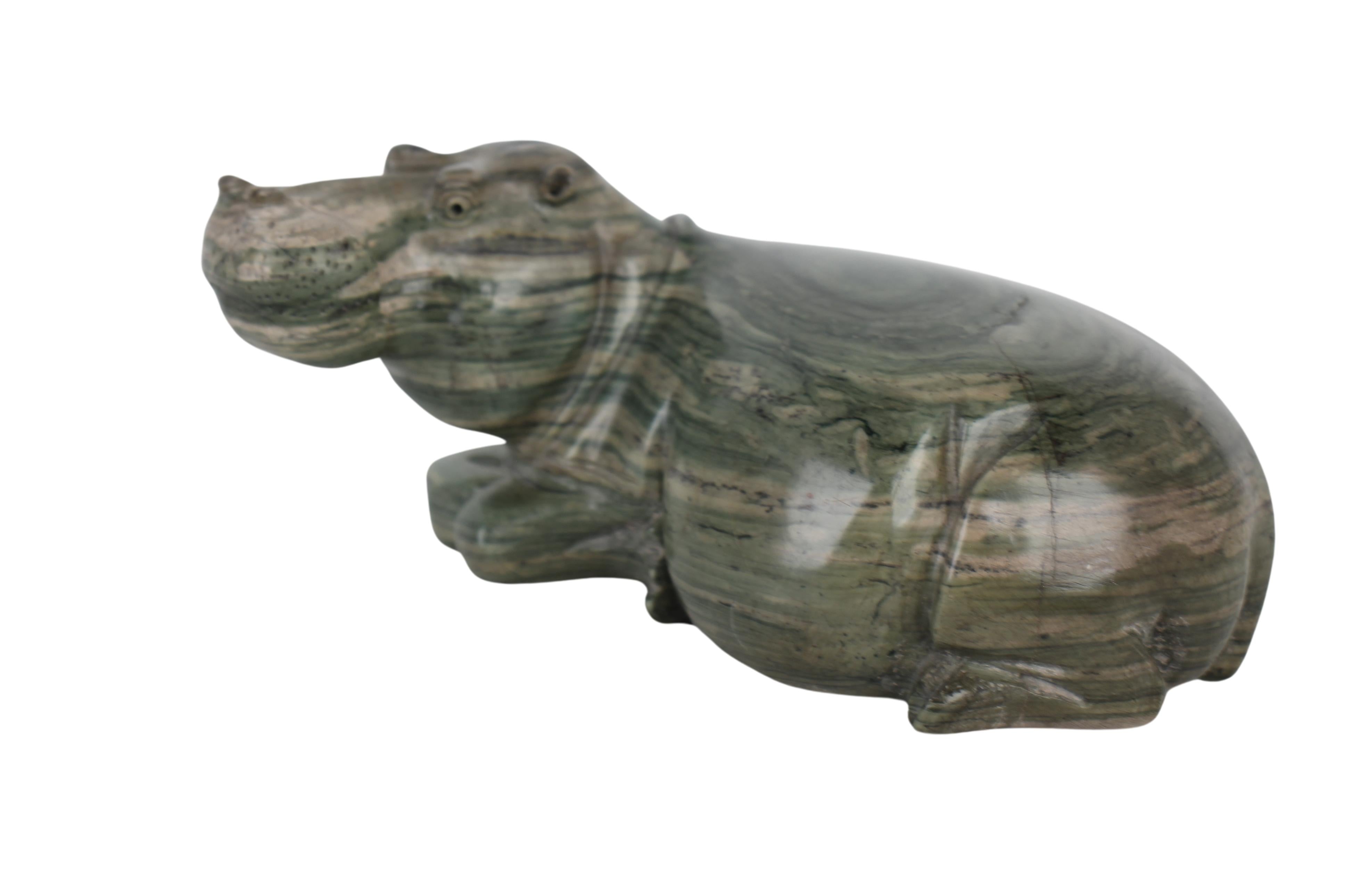 Shona Tribe Butter Jade Hippo ~3.1" Tall (New 2024) - Shona Stone