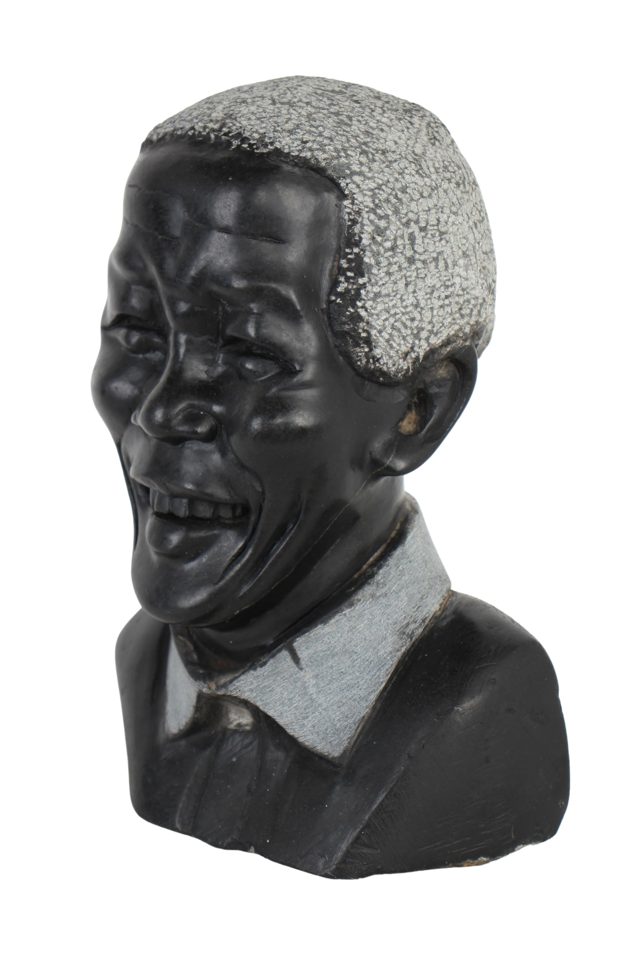 Shona Tribe Fruit Serpentine Madiba Bust ~10.6" Tall (New 2024) - Shona Stone