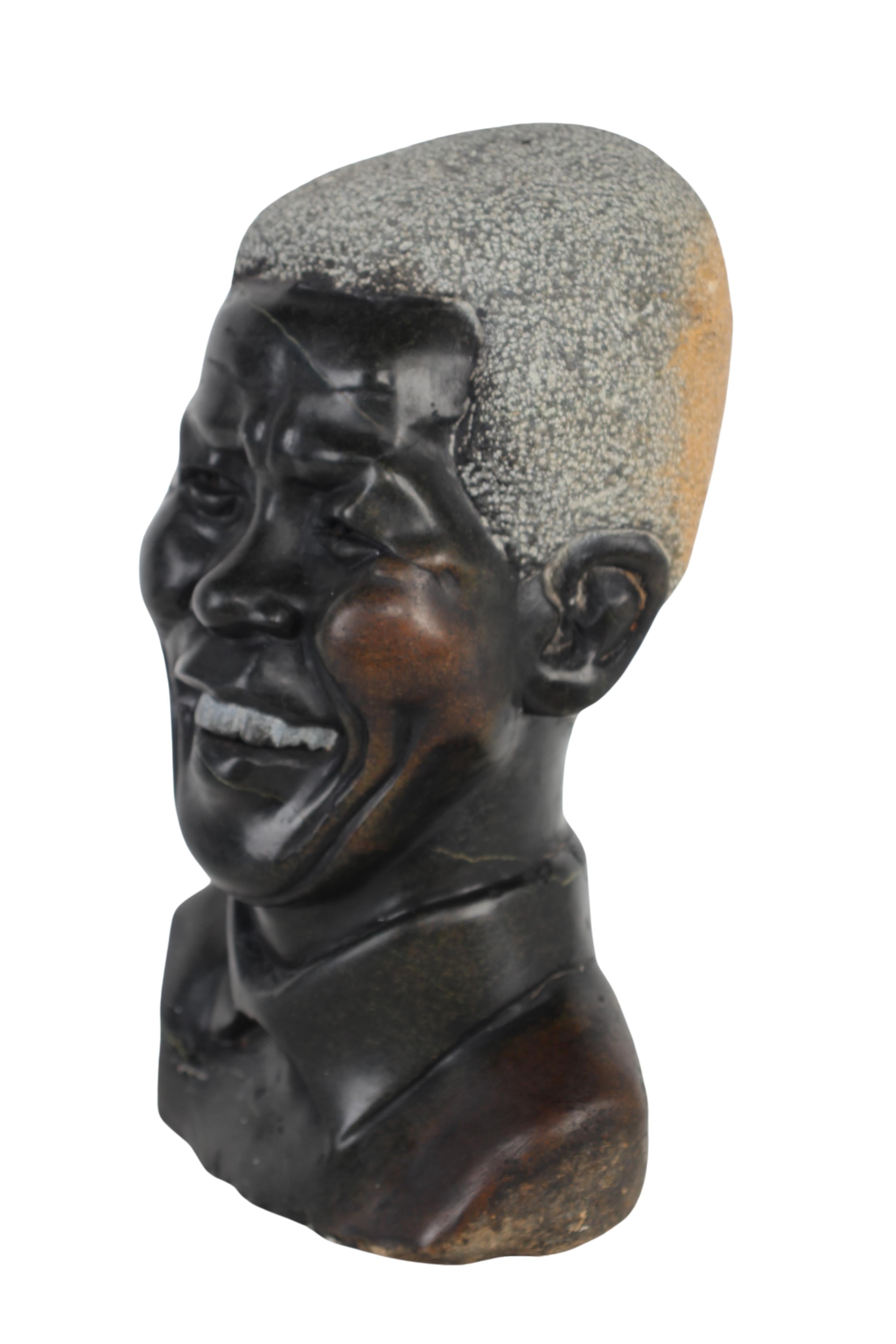 Shona Tribe Fruit Serpentine Madiba Bust ~11.8" Tall (New 2024) - Shona Stone