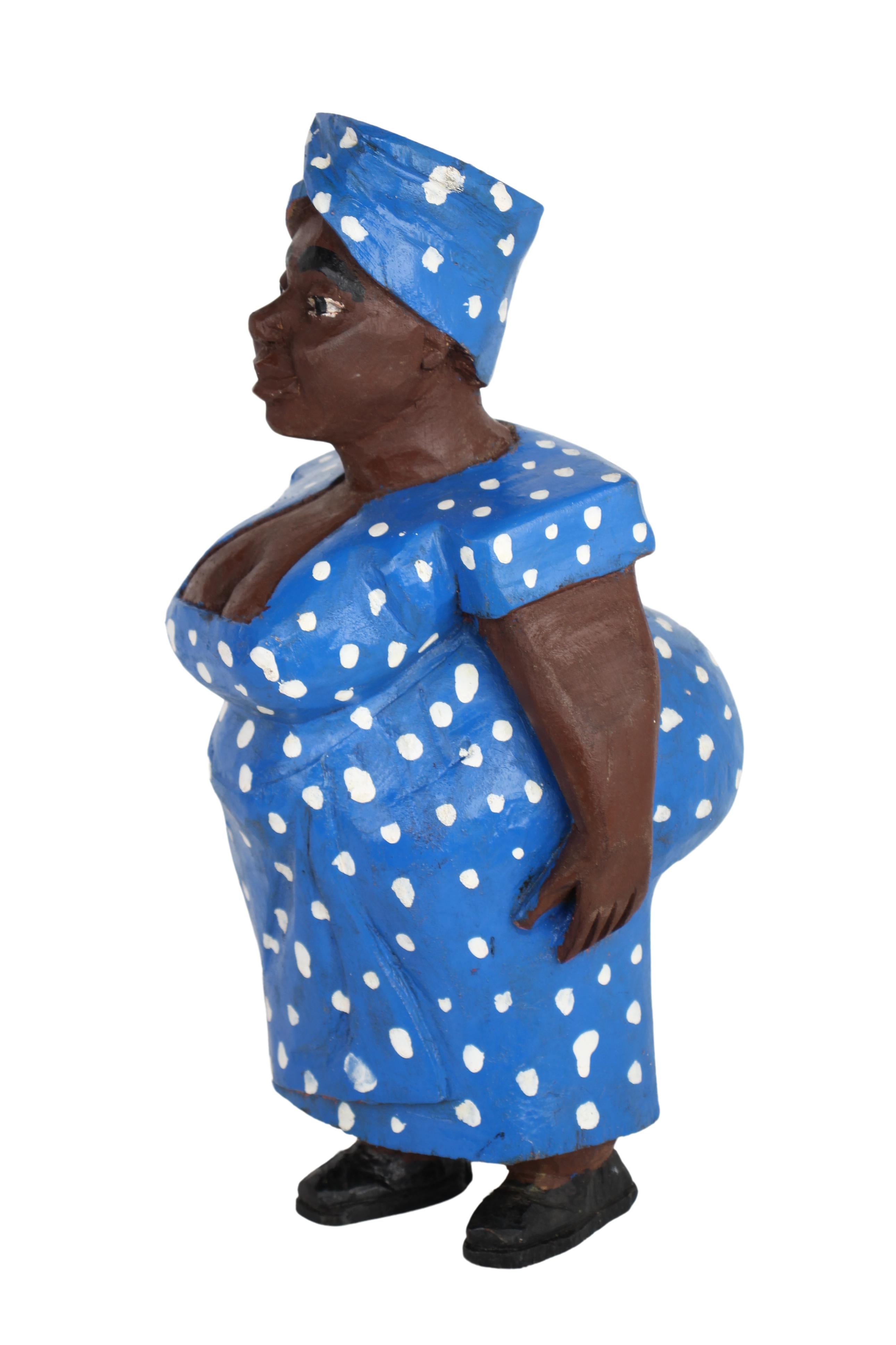 Baule Tribe African Colonial Figures ~17.7" Tall (New 2024) - West African Artifacts