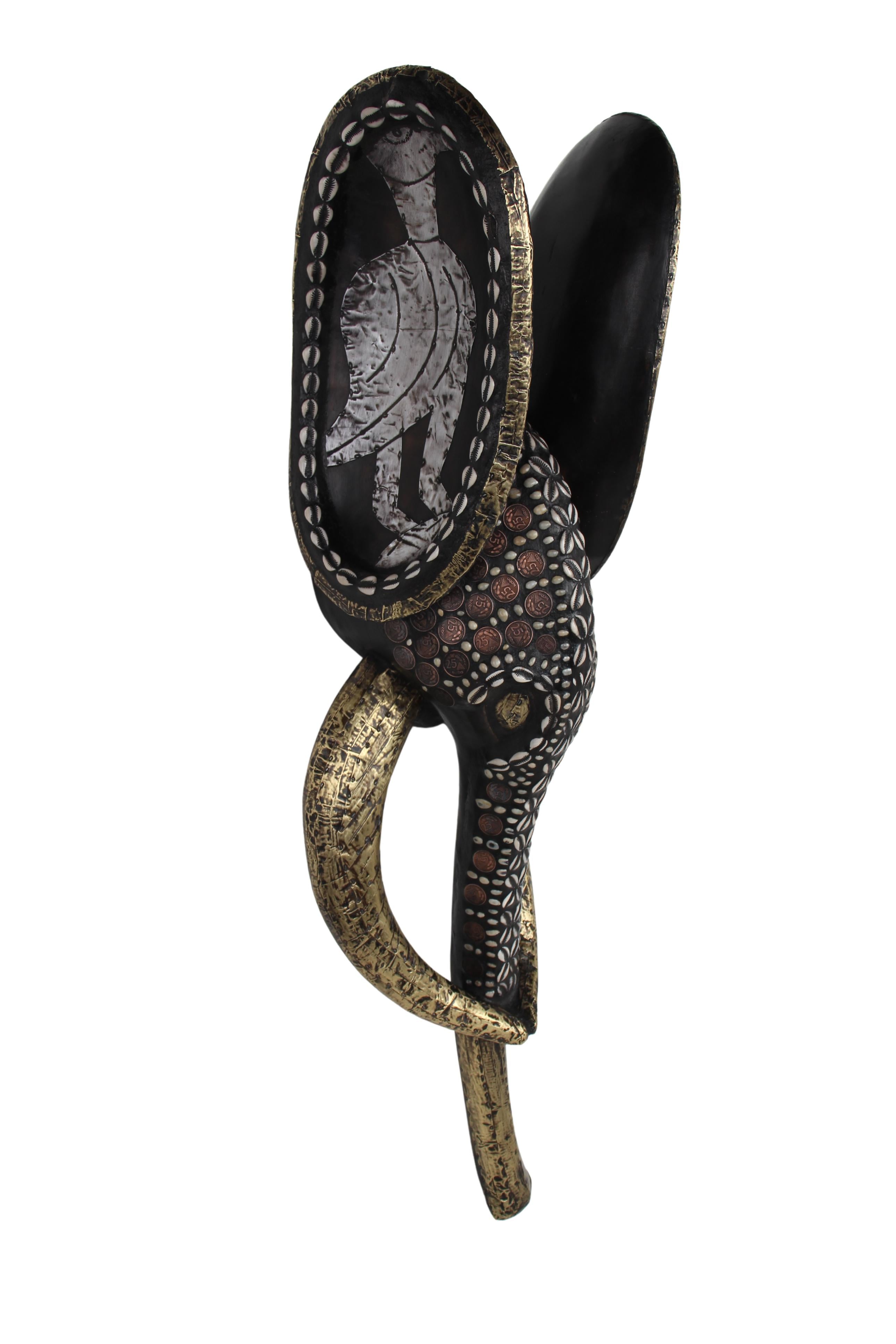 Babanki Tribe Elephant Mask ~43.3" Tall (New 2024) - West African Artifacts