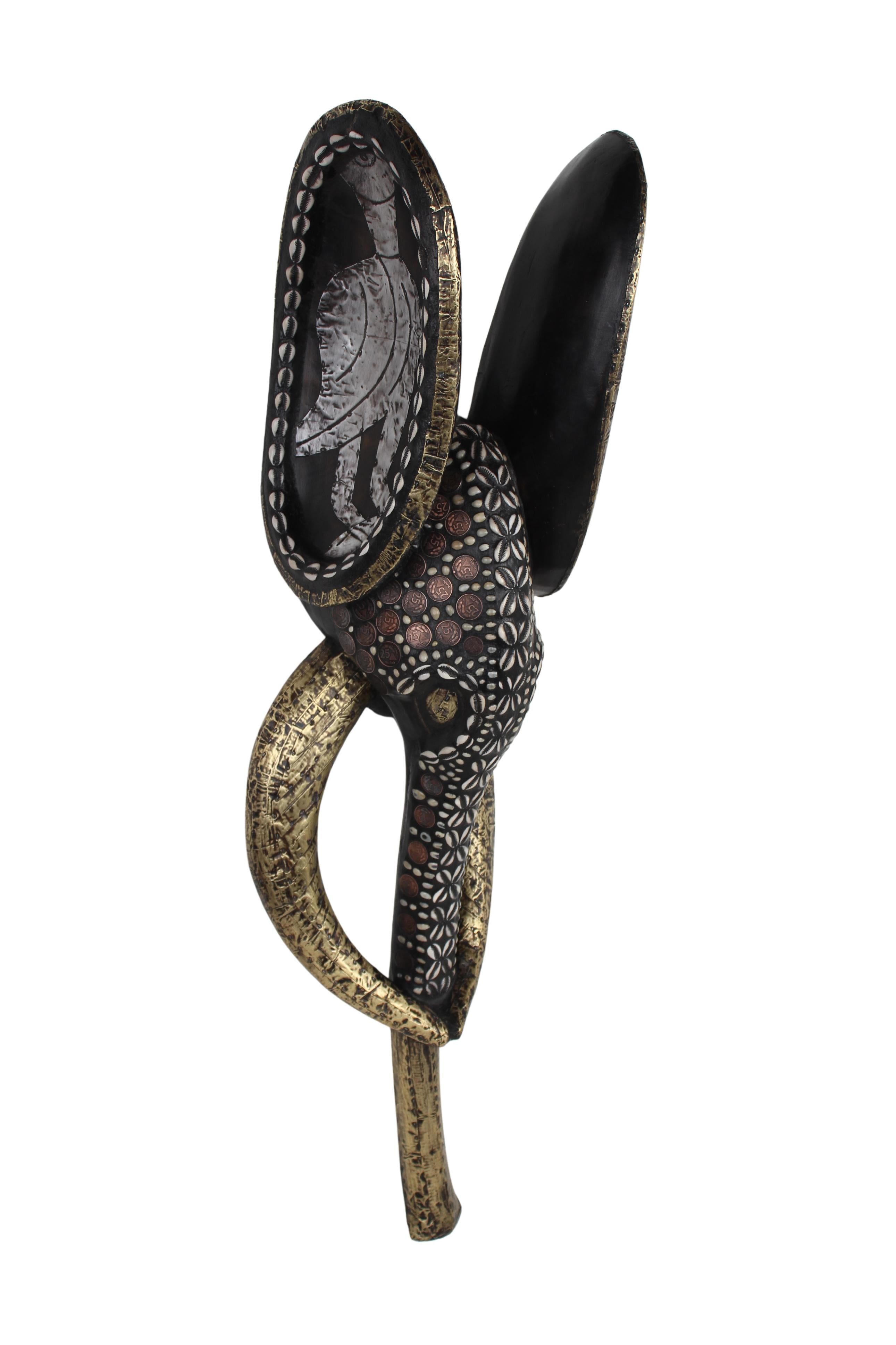 Babanki Tribe Elephant Mask ~43.3" Tall (New 2024) - West African Artifacts