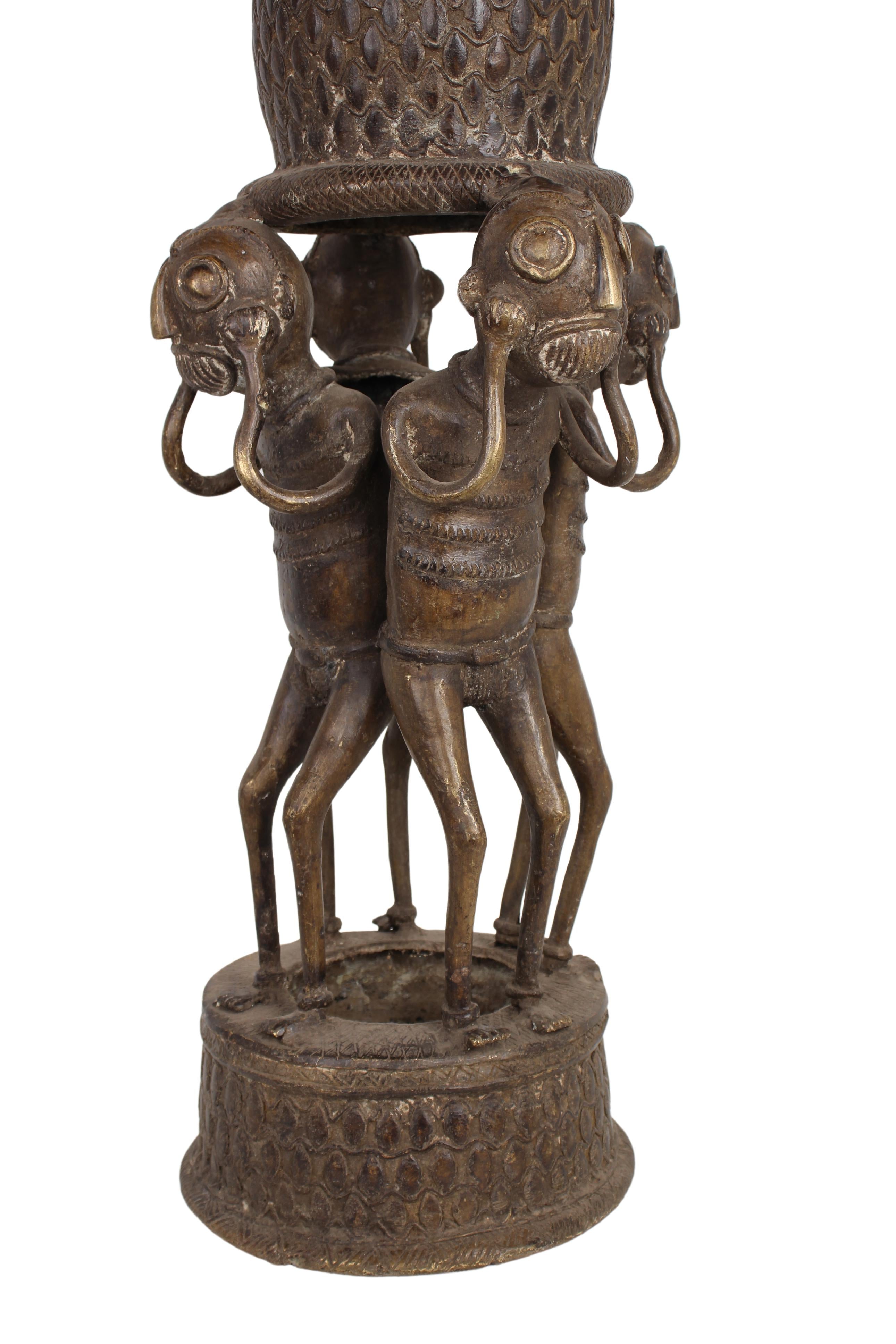 Sao/Kotoko Tribe Bronze Pot ~57.1" Tall (New 2024) - West African Artifacts