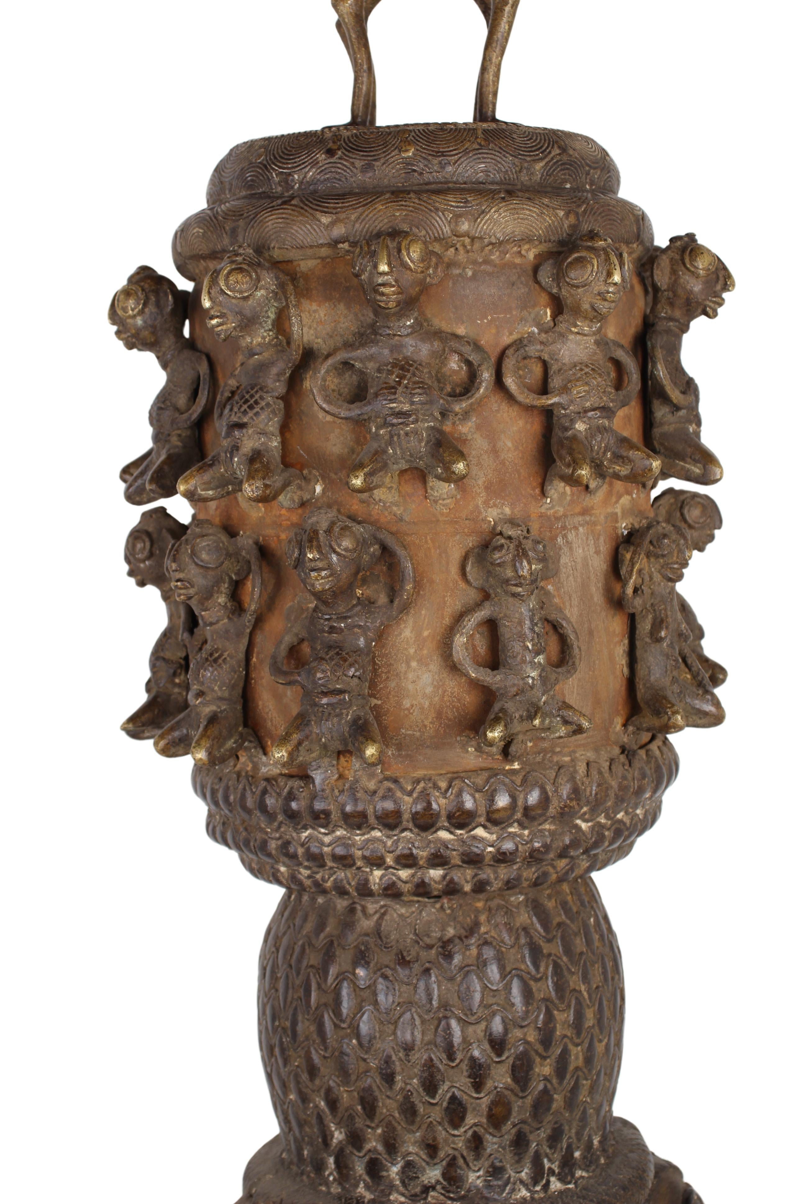 Sao/Kotoko Tribe Bronze Pot ~57.1" Tall (New 2024) - West African Artifacts