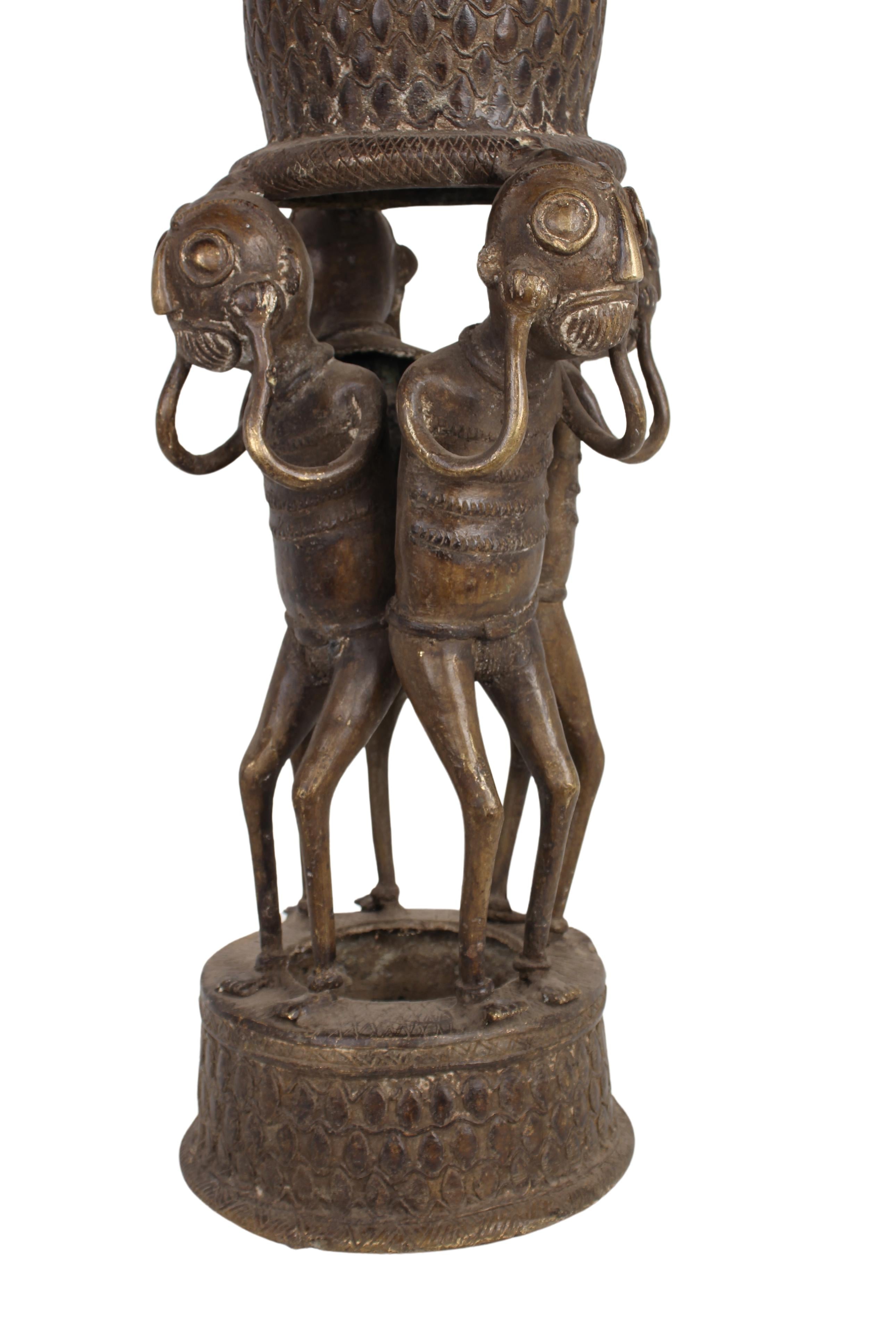 Sao/Kotoko Tribe Bronze Pot ~57.1" Tall (New 2024) - West African Artifacts