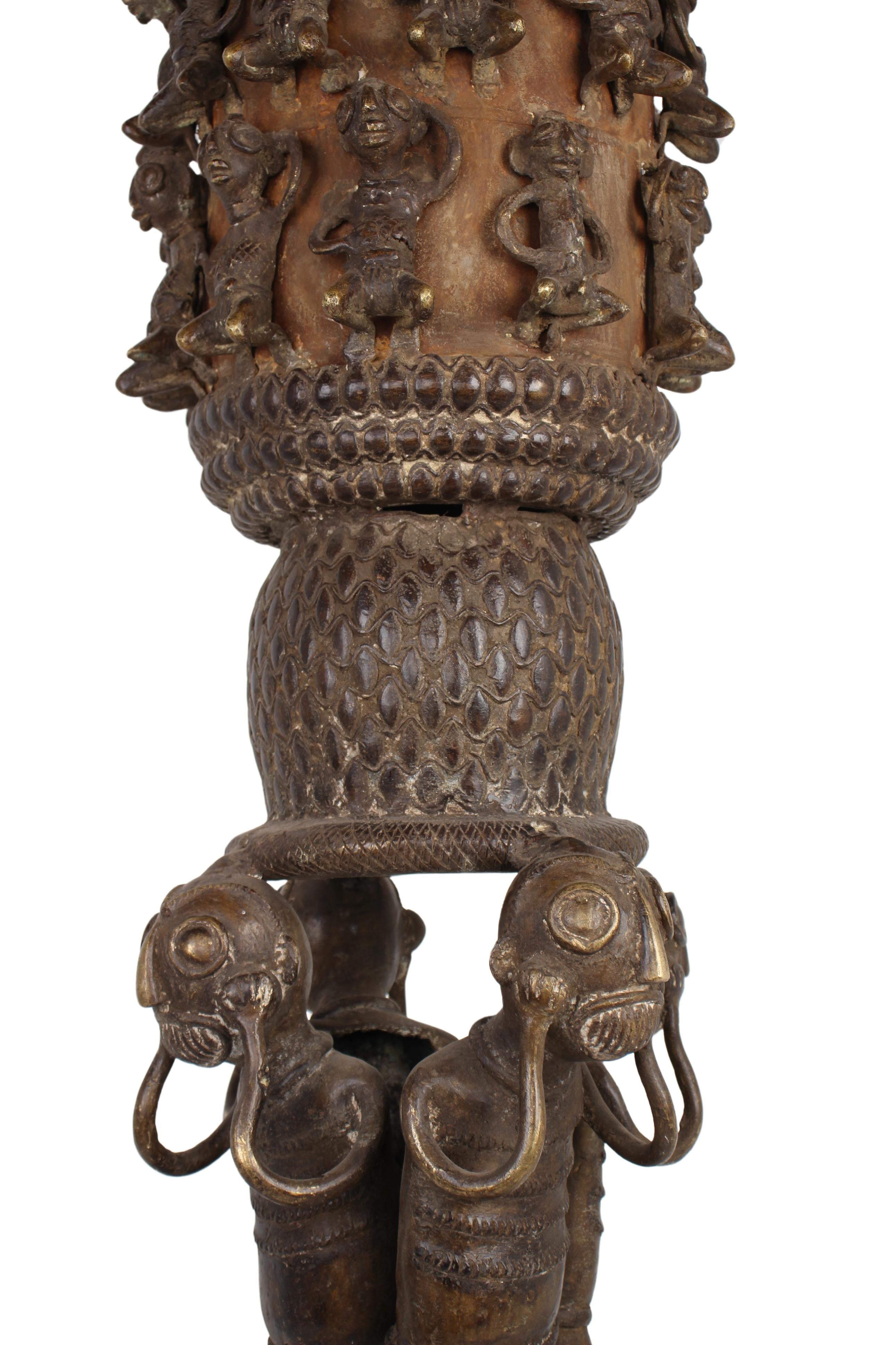 Sao/Kotoko Tribe Bronze Pot ~57.1" Tall (New 2024) - West African Artifacts