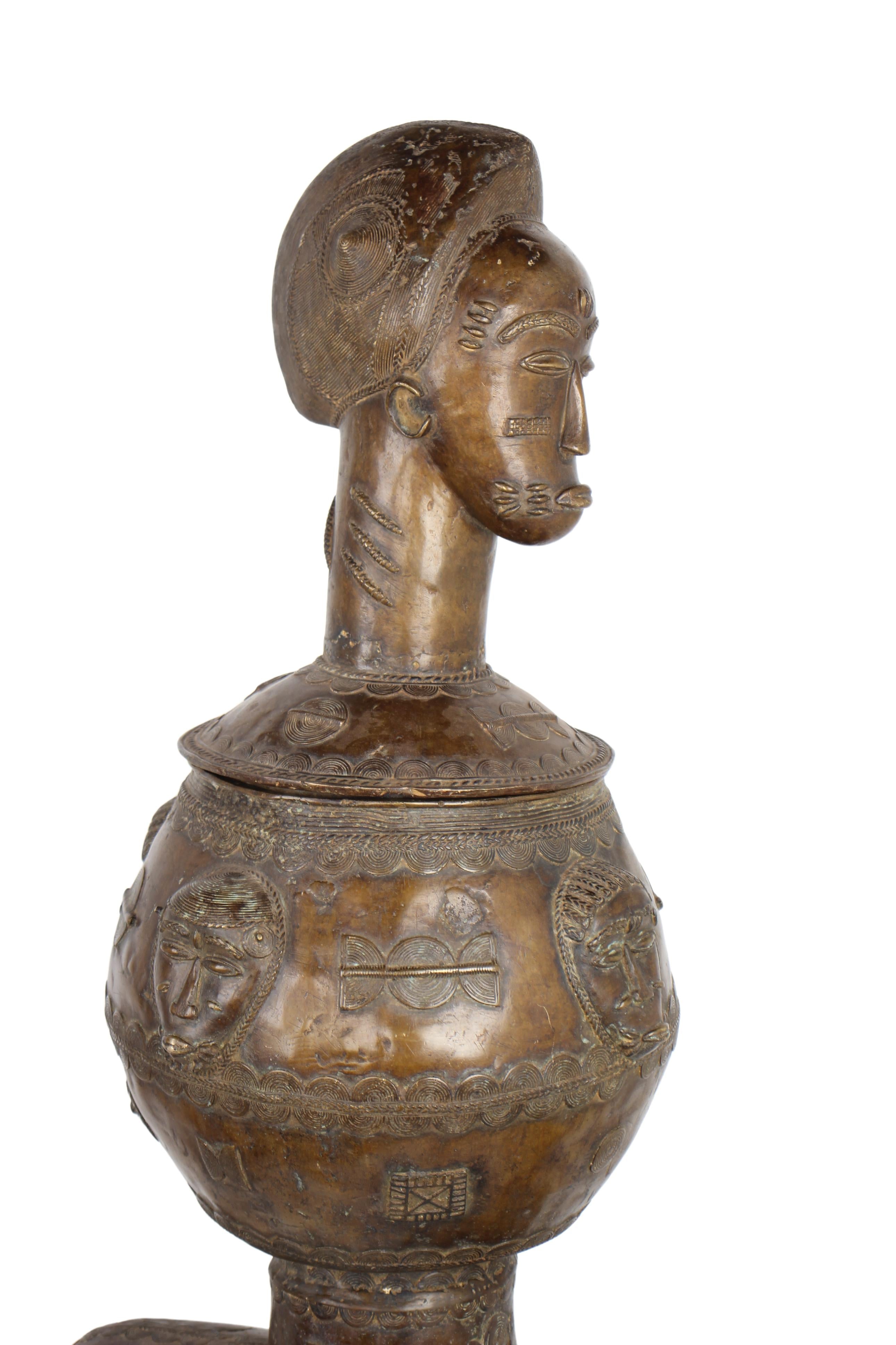 Baule Tribe Bronze Horse ~41.7" Tall (New 2024) - West African Artifacts