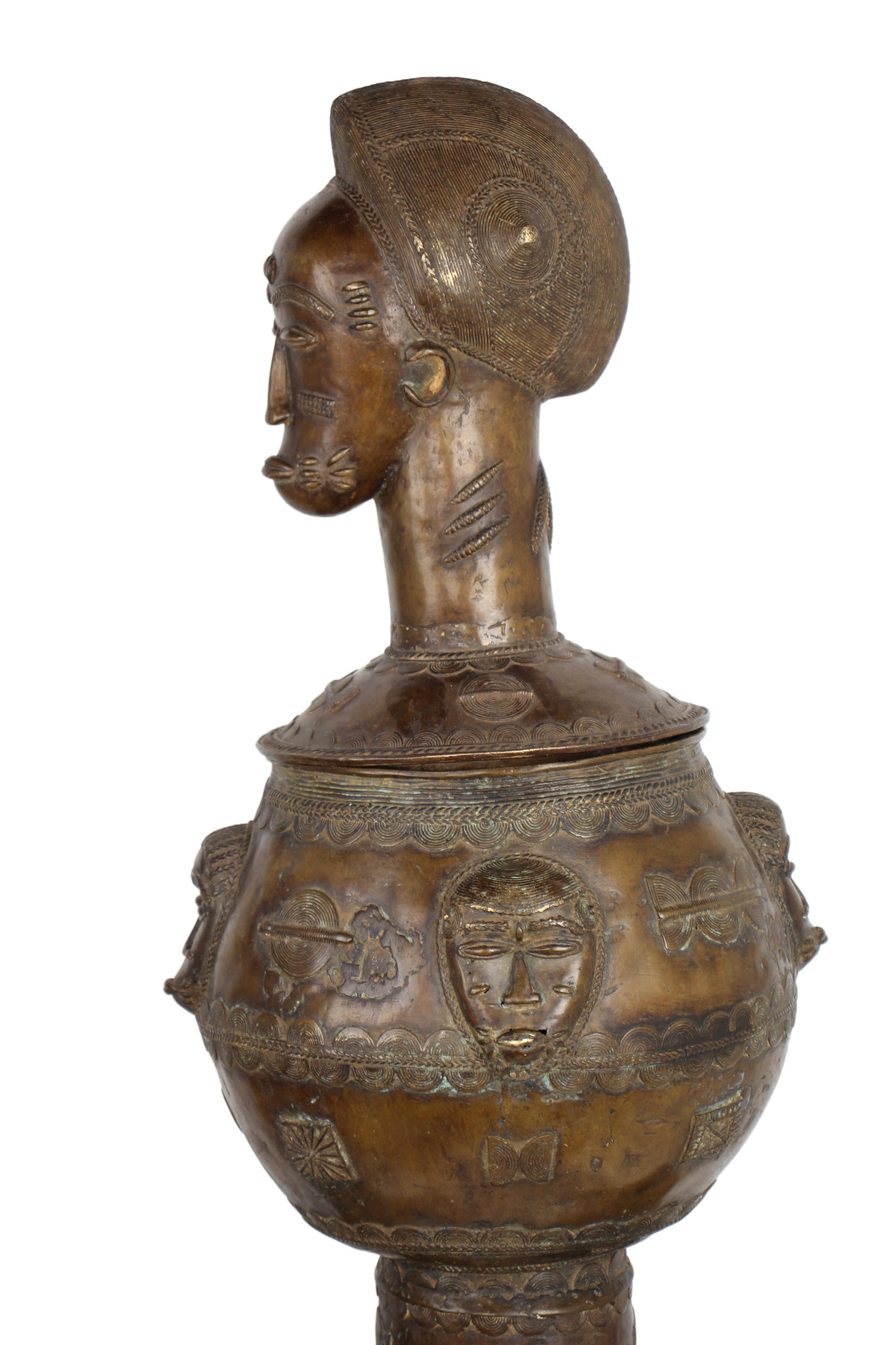 Baule Tribe Bronze Horse ~41.7" Tall (New 2024) - West African Artifacts