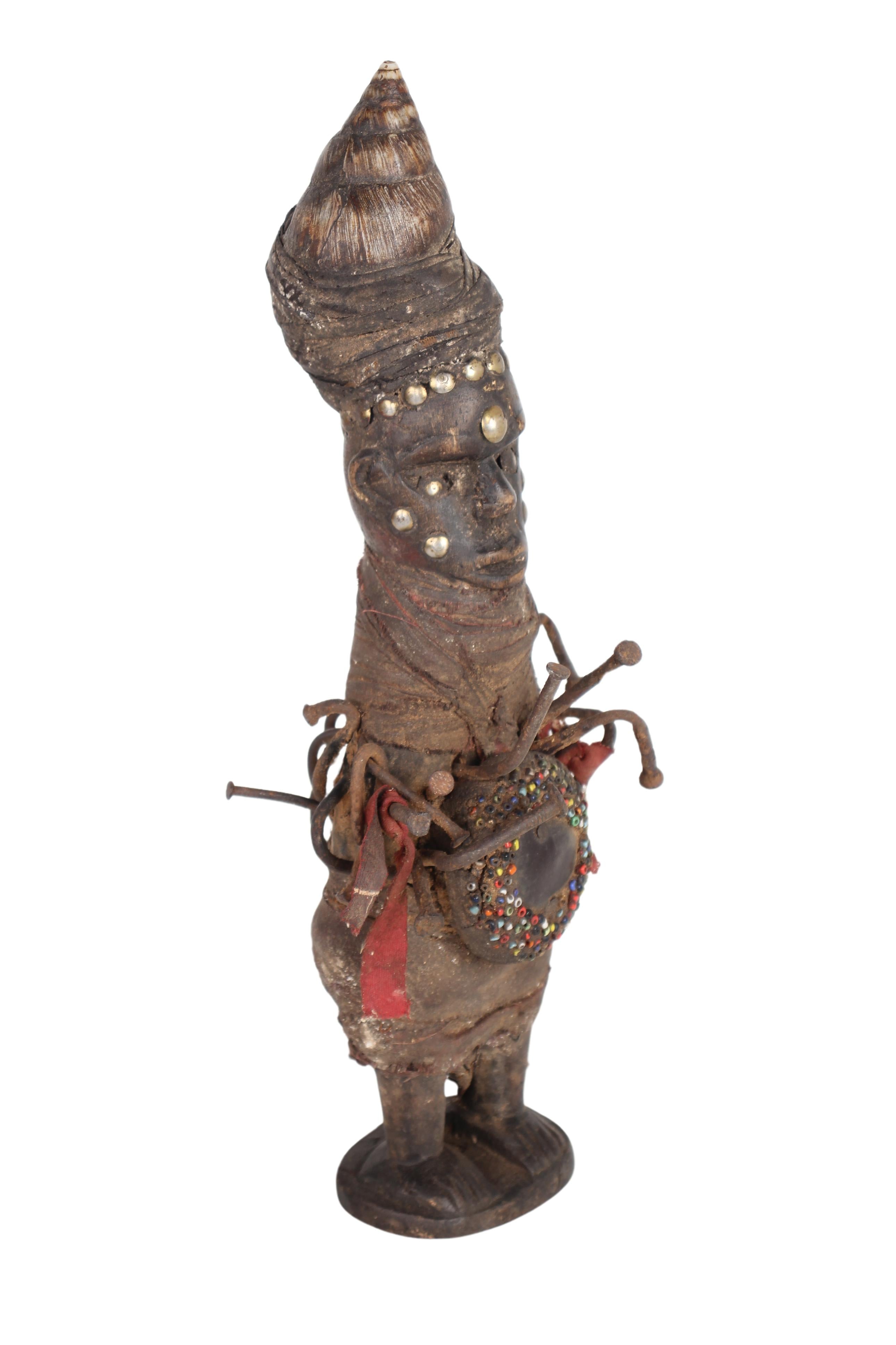 Bakongo Tribe Fetishes ~13.8" Tall (New 2024) - West African Artifacts