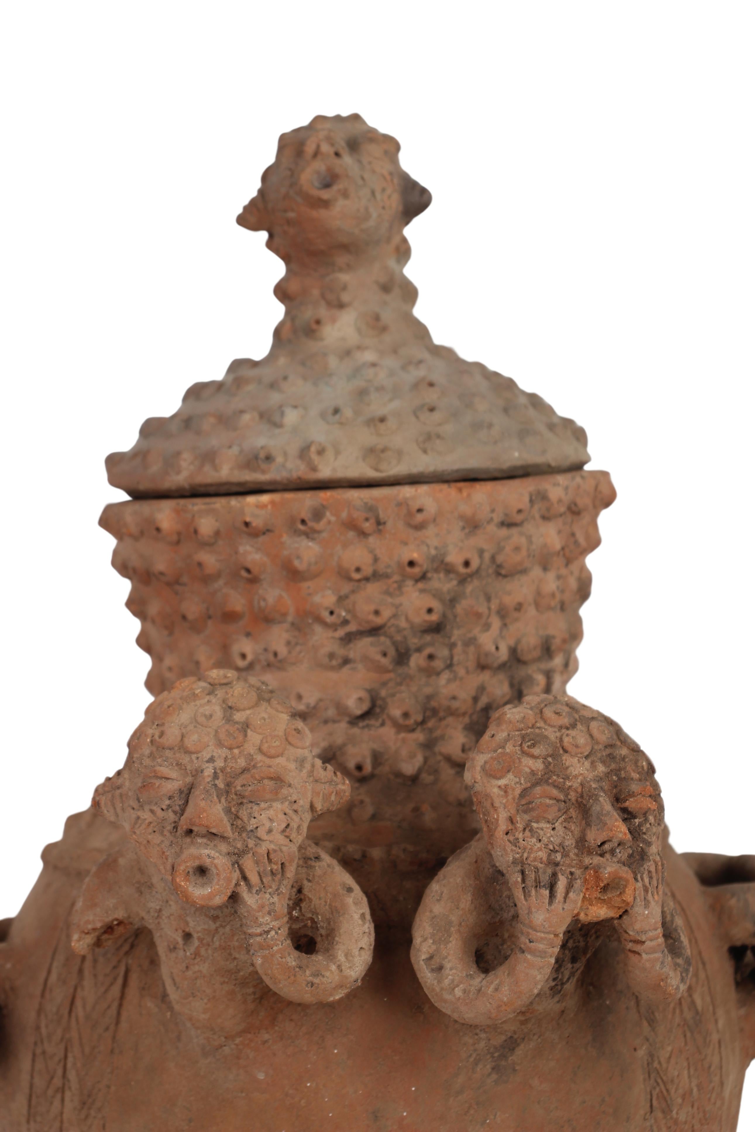 Igbo/Ibo Tribe Terracotta Antique Pot ~20.5" Tall (New 2024) - West African Artifacts