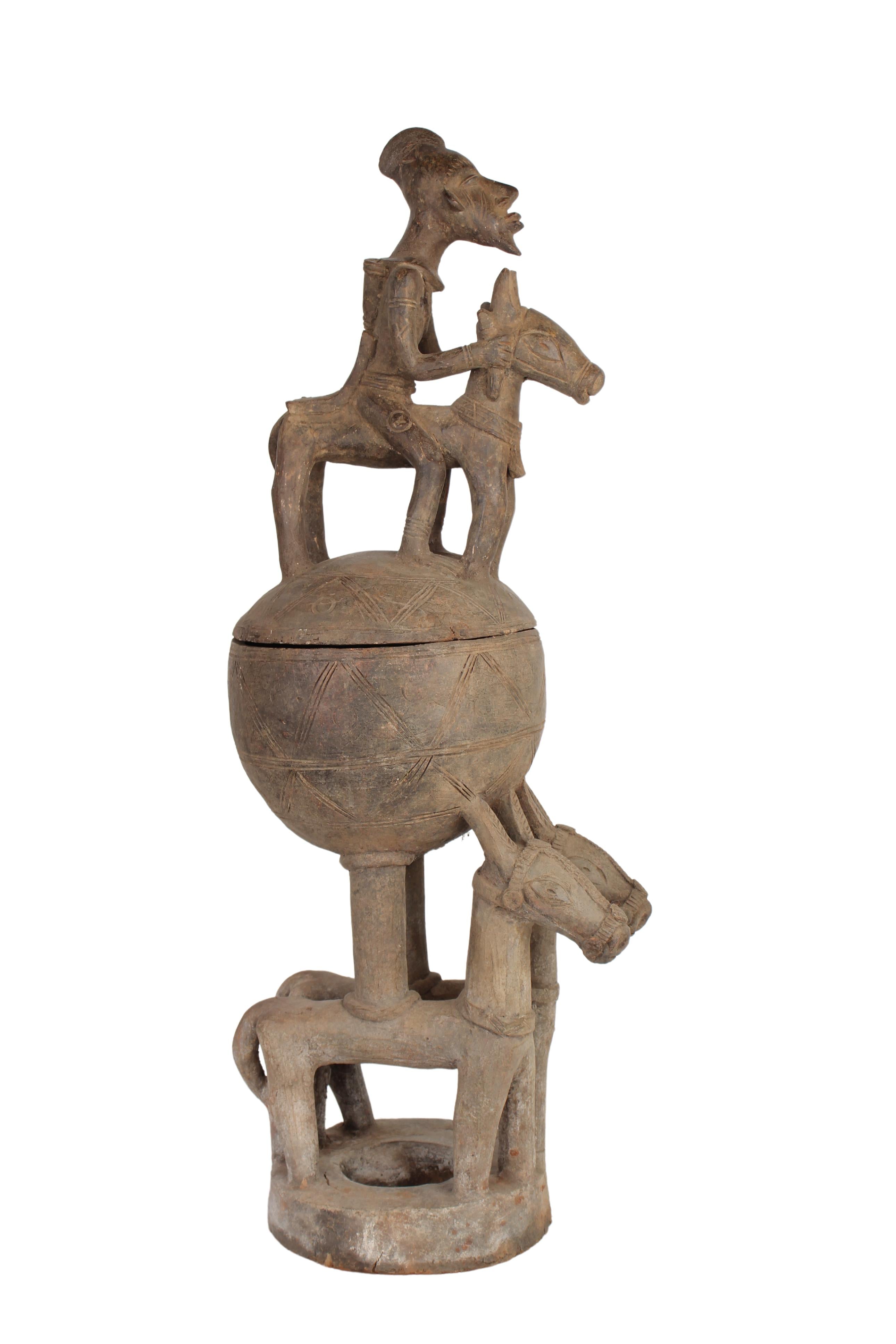 Dogon Tribe Terracotta Sculpture ~33.9" Tall (New 2024) - West African Artifacts