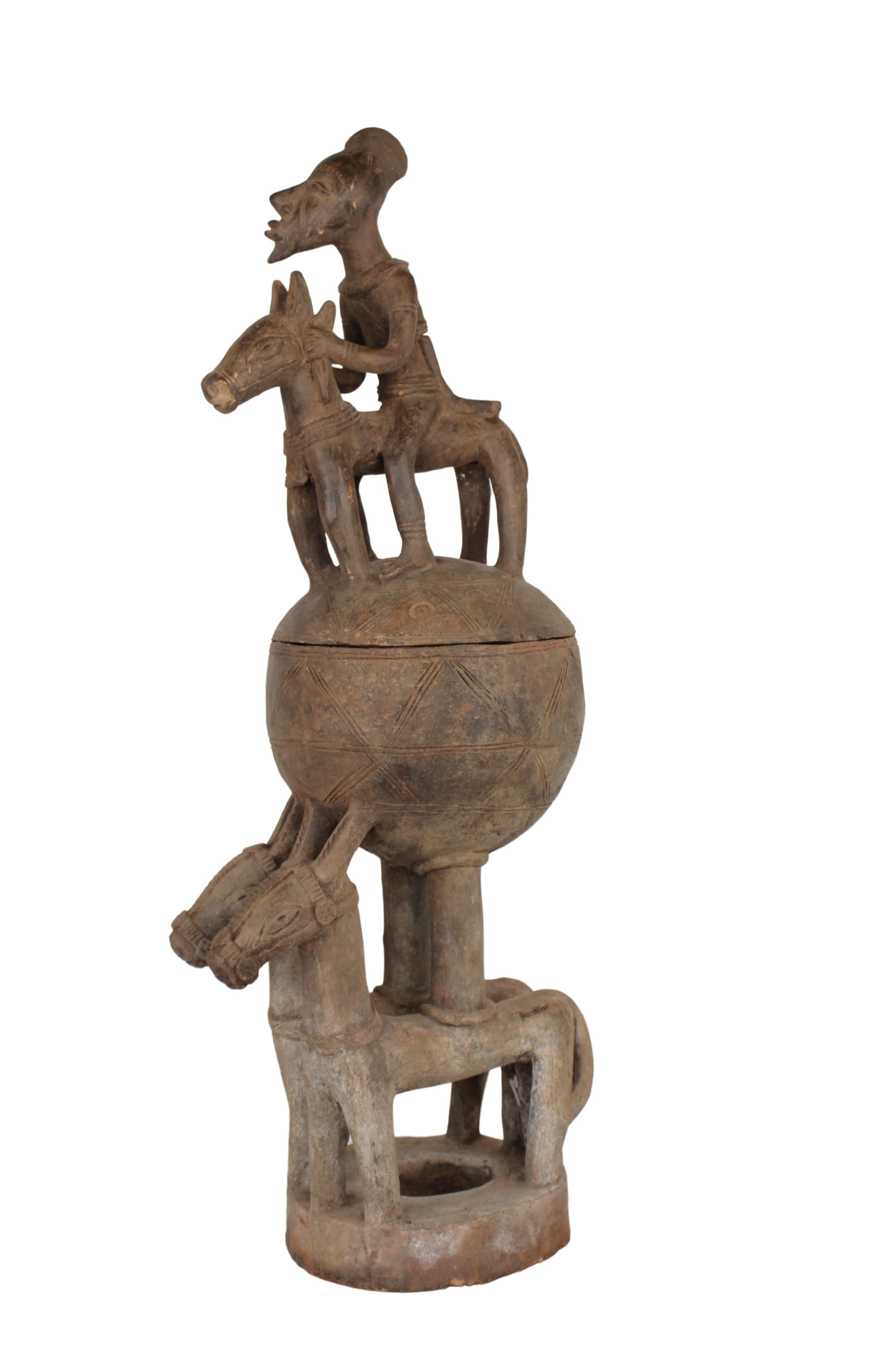 Dogon Tribe Terracotta Sculpture ~33.9" Tall (New 2024) - West African Artifacts