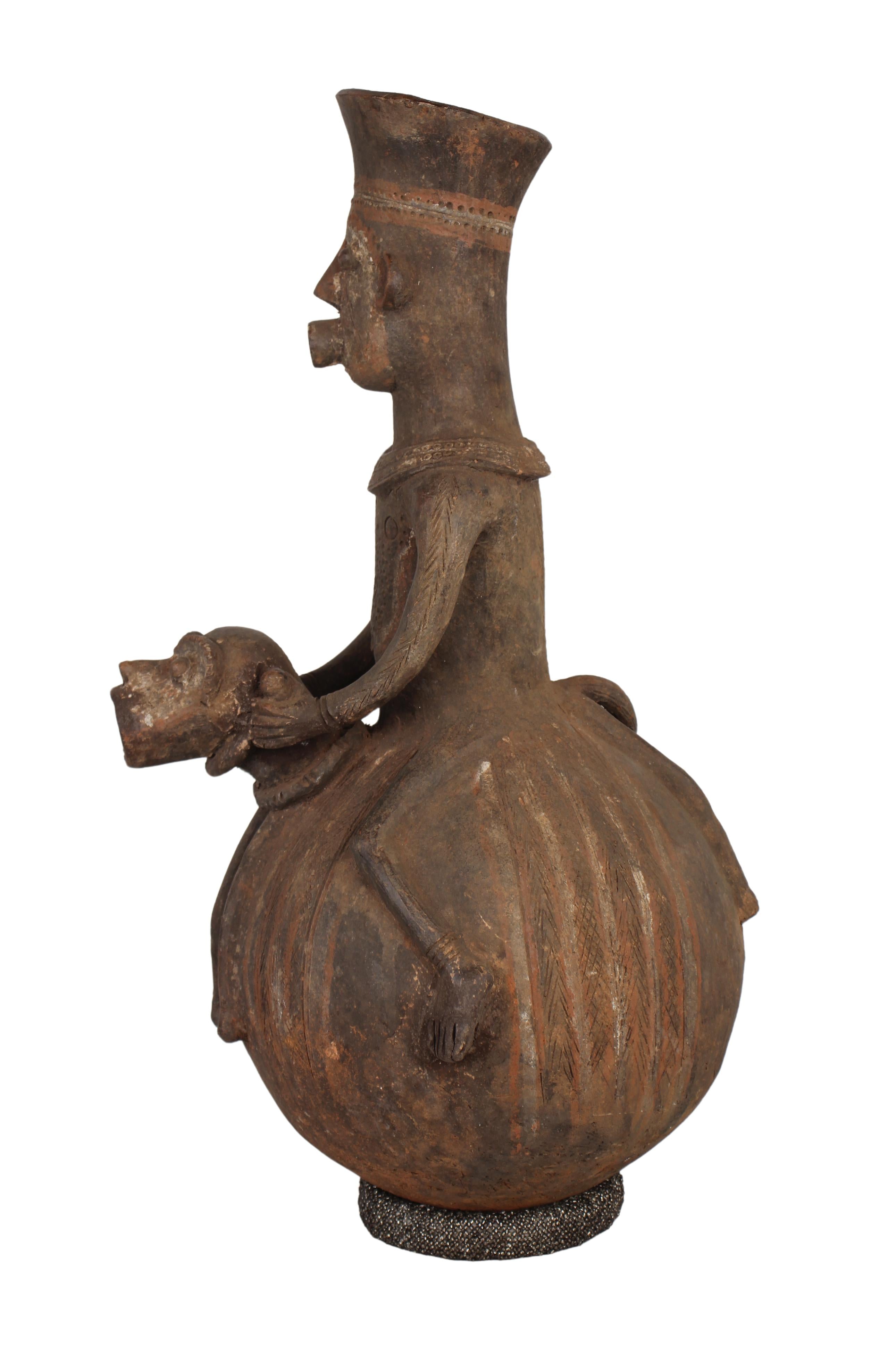 Mangbetu Terracotta Figures ~26.8" Tall (New 2024) - West African Artifacts