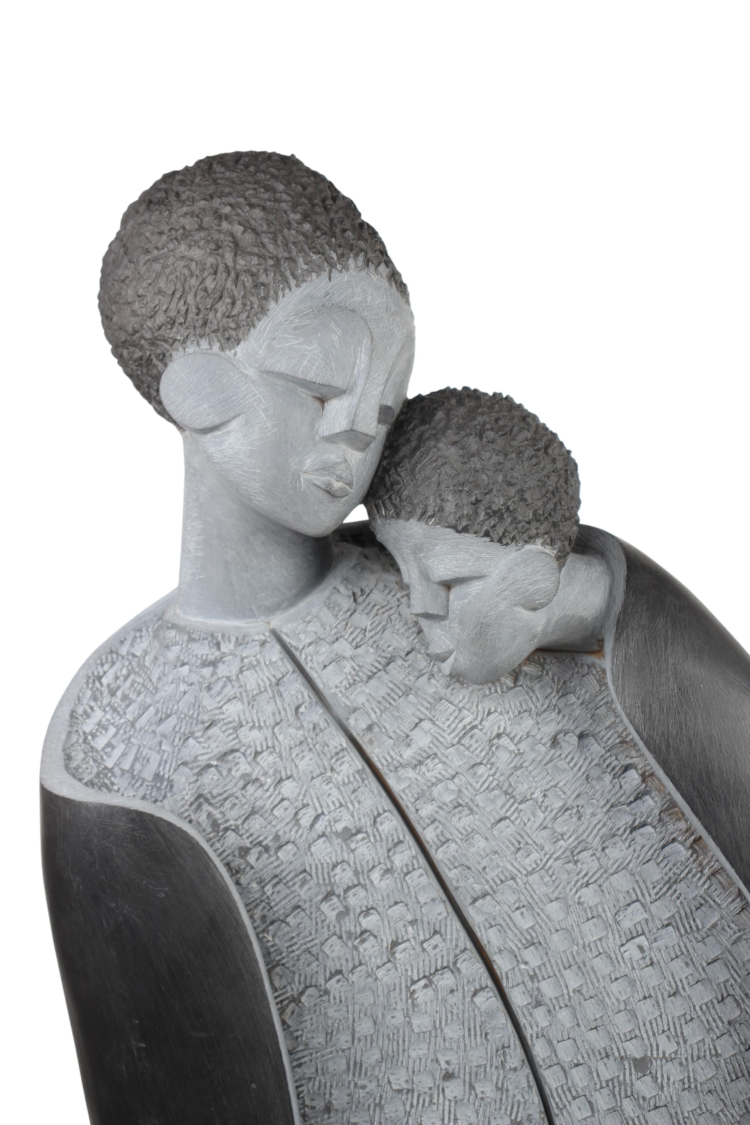 Shona Tribe Springstone Mother and Child ~42.5" Tall (New 2024) - Shona Stone