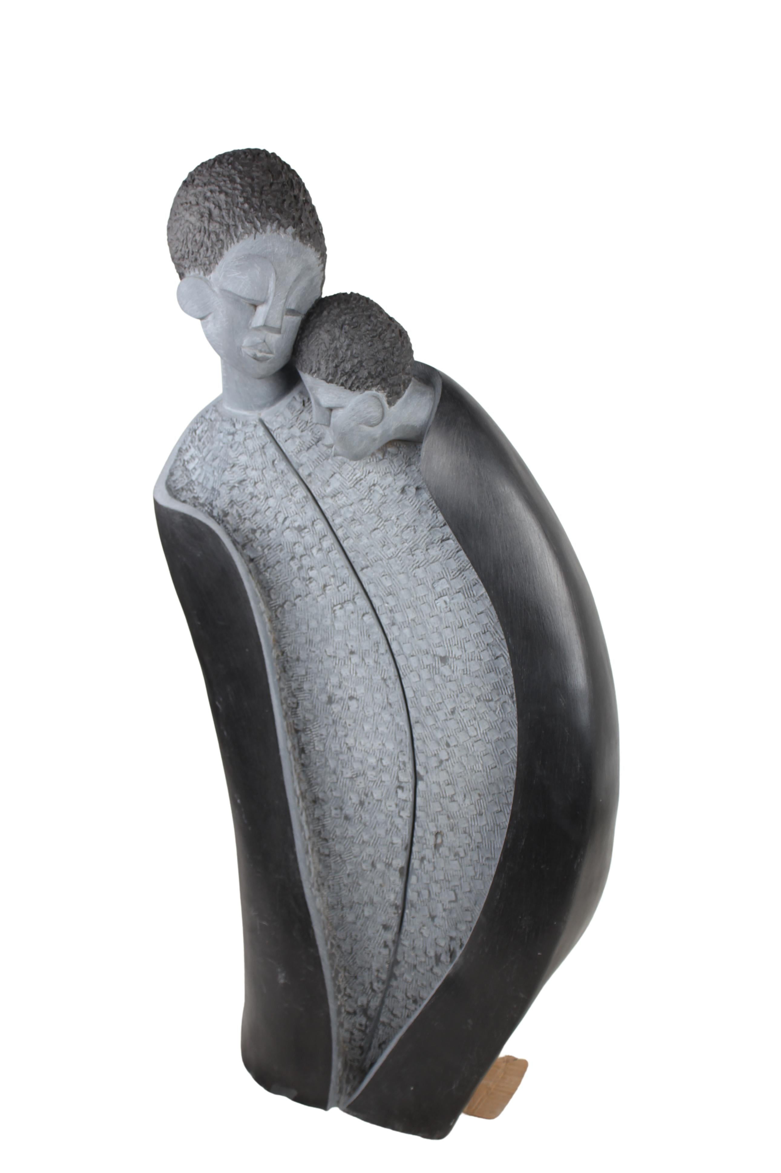 Shona Tribe Springstone Mother and Child ~42.5" Tall (New 2024) - Shona Stone