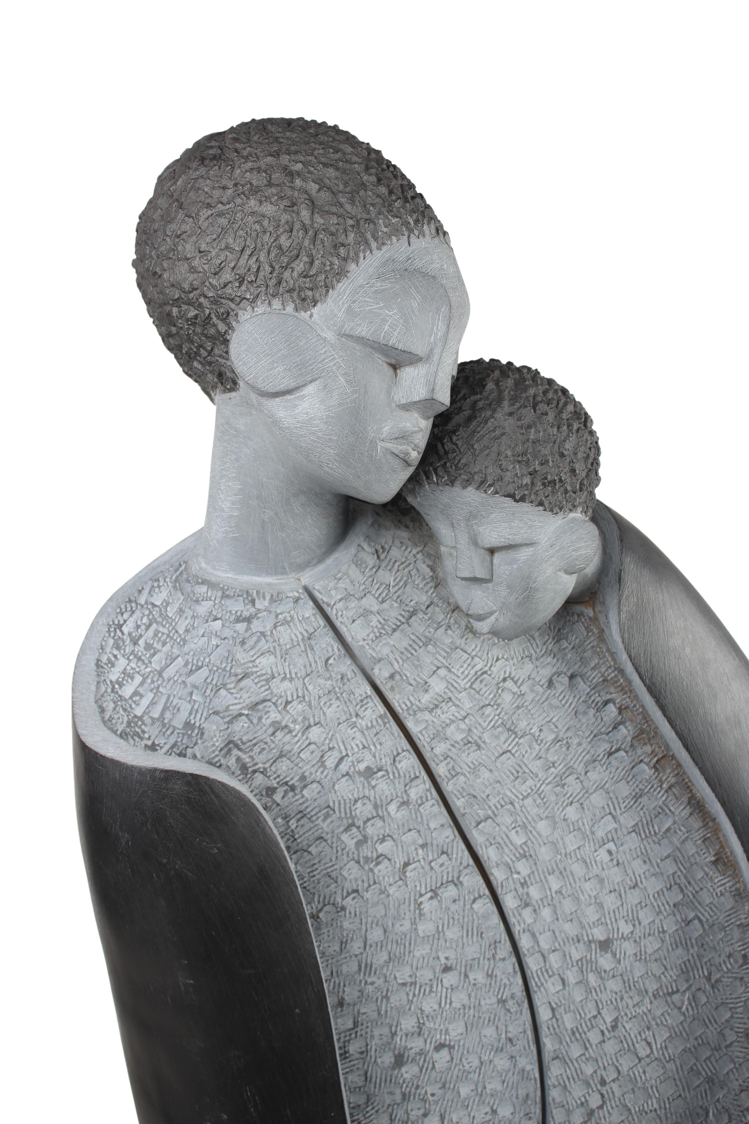 Shona Tribe Springstone Mother and Child ~42.5" Tall (New 2024) - Shona Stone