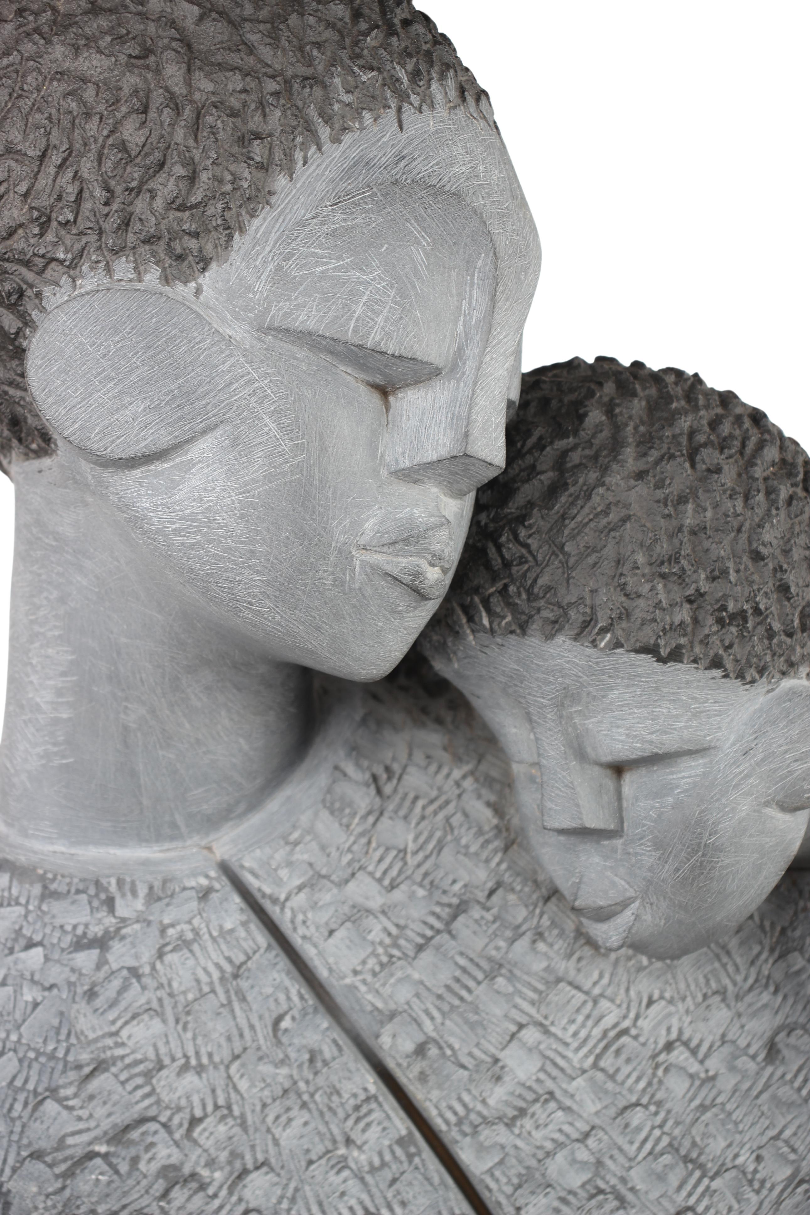 Shona Tribe Springstone Mother and Child ~42.5" Tall (New 2024) - Shona Stone